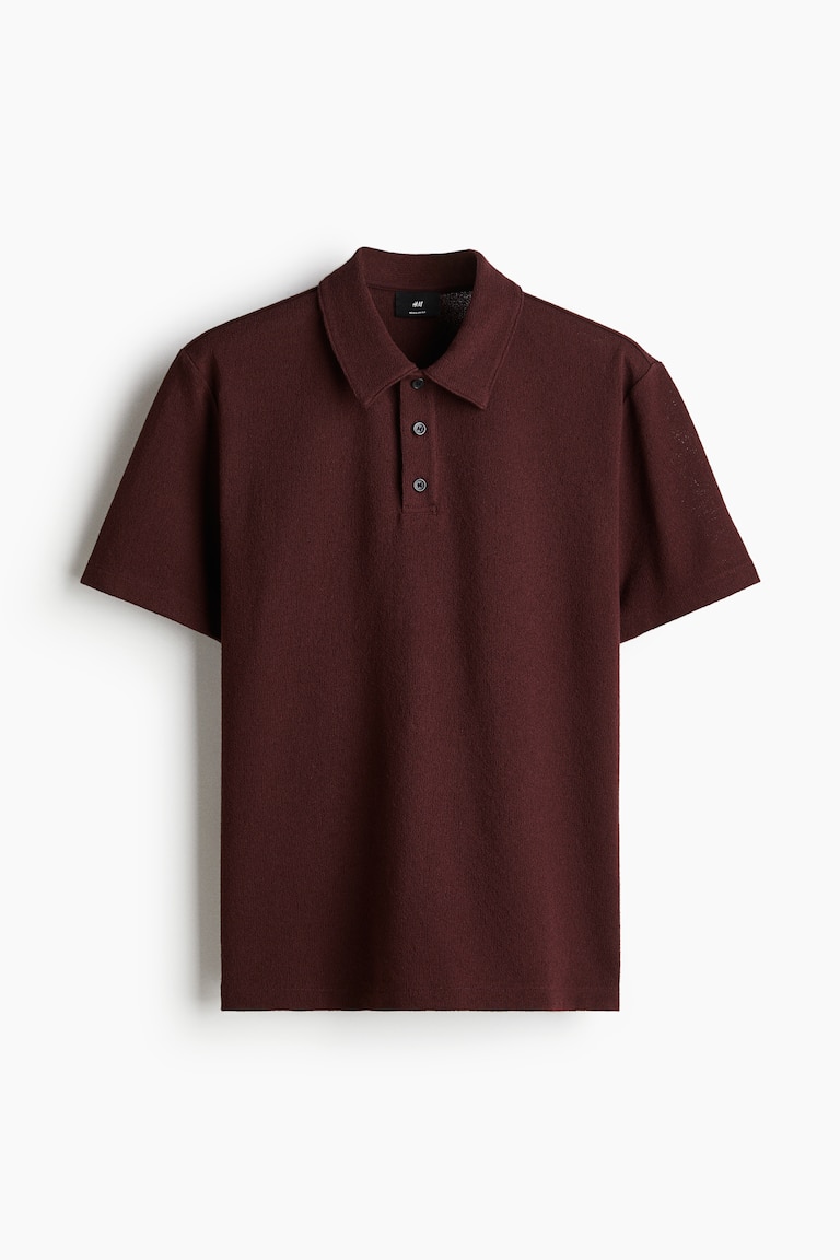 Men - Dark Brown Regular Fit Polo shirt - Size: S - H&M Men - Dark Brown Regular Fit Polo shirt - Size: S - H&M
