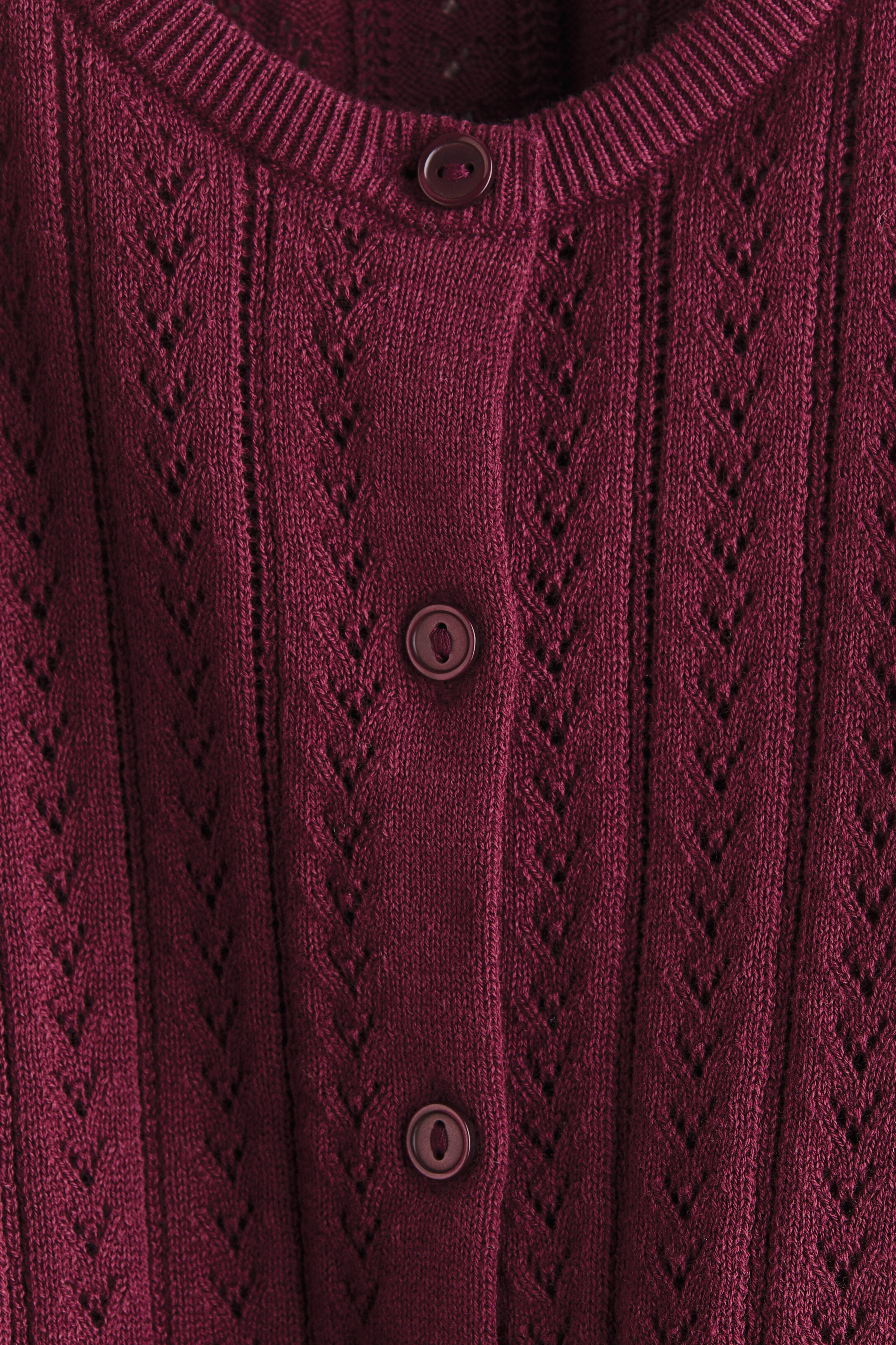 Pointelle-Knit Cotton Cardigan
