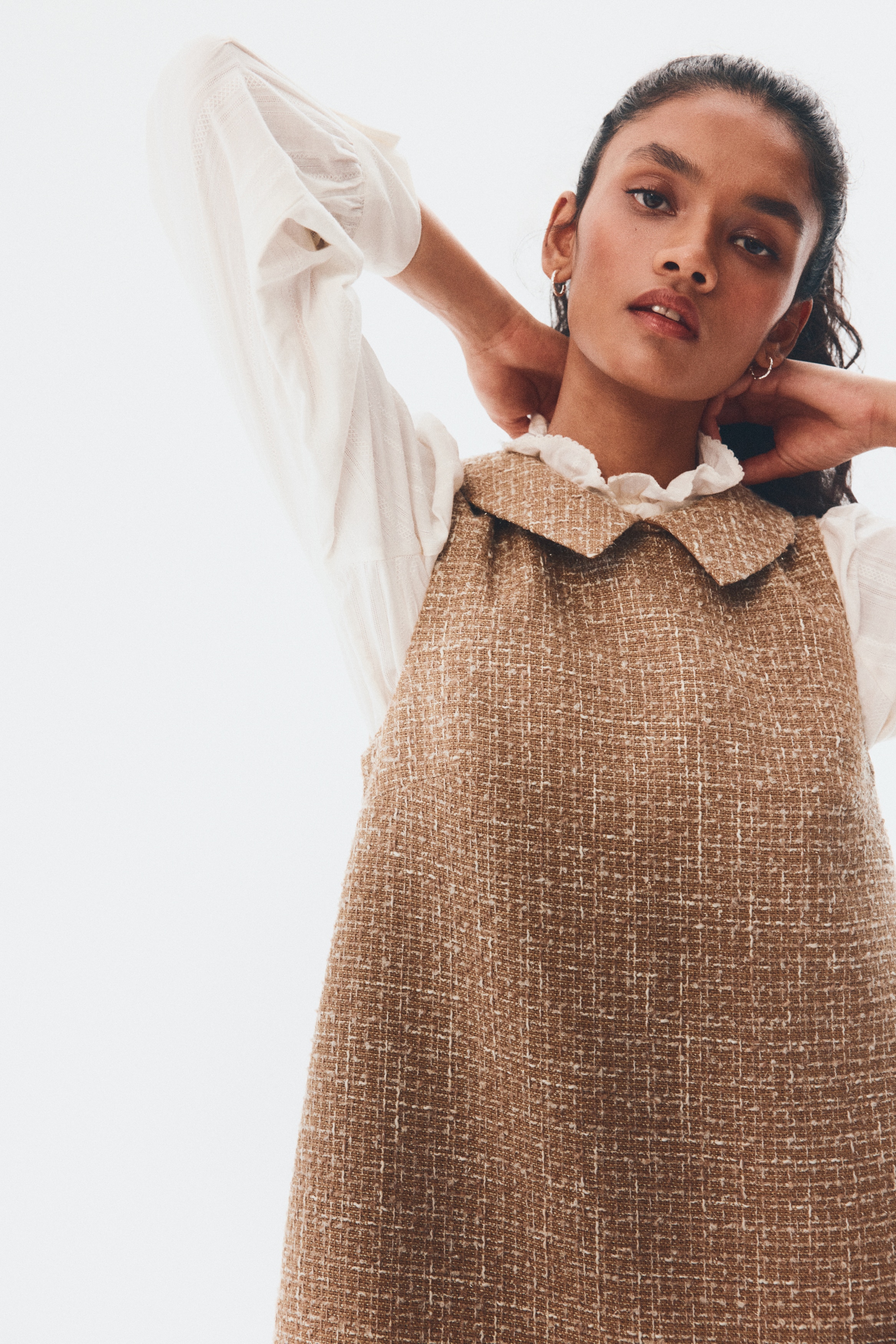 h&m beige dress women Off-White Summer Foliage Euroflax™ Premium Linen Midi Dress – FARM Rio main image 0