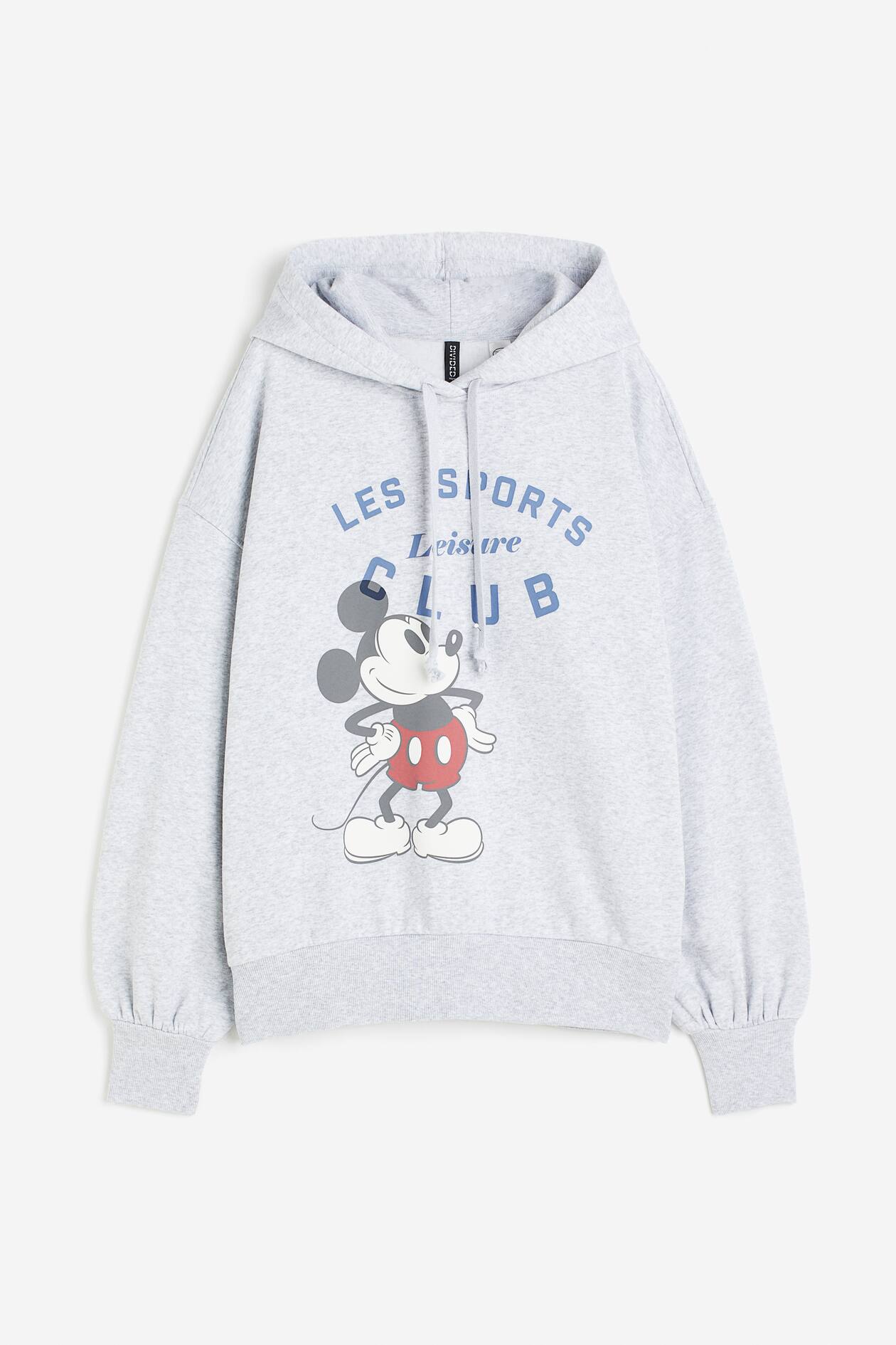 Oversized print-motif hoodie Light grey marl/Mickey Mouse Ladies H&M  IN