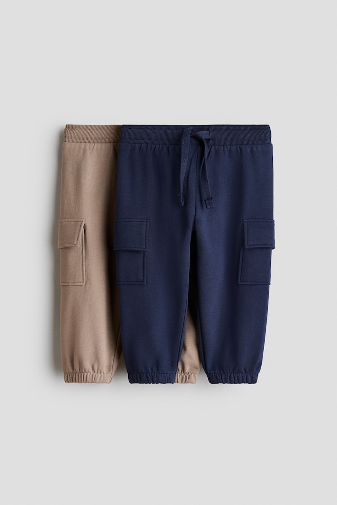 2-pack Cargo Joggers - Navy blue/light beige/Dark gray/dusty turquoise/Light beige/Brown/Beige/dark brown/Light green/light gray/Light beige/beige - 1