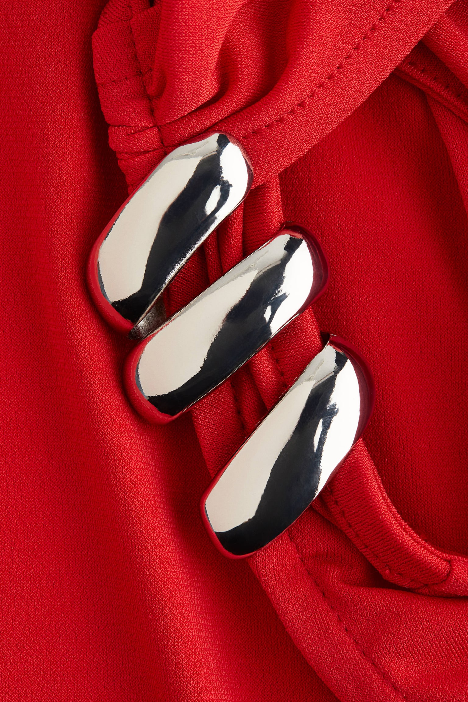 Drapeli Üst - Kırmızı/Beyaz/Siyah - 5