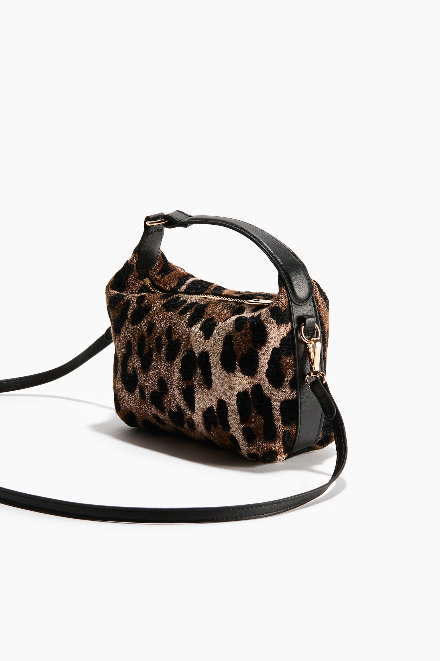 Женская сумка H&M Crossbody, цвет: Бежевый / Леопардовый с принтом — фото 3