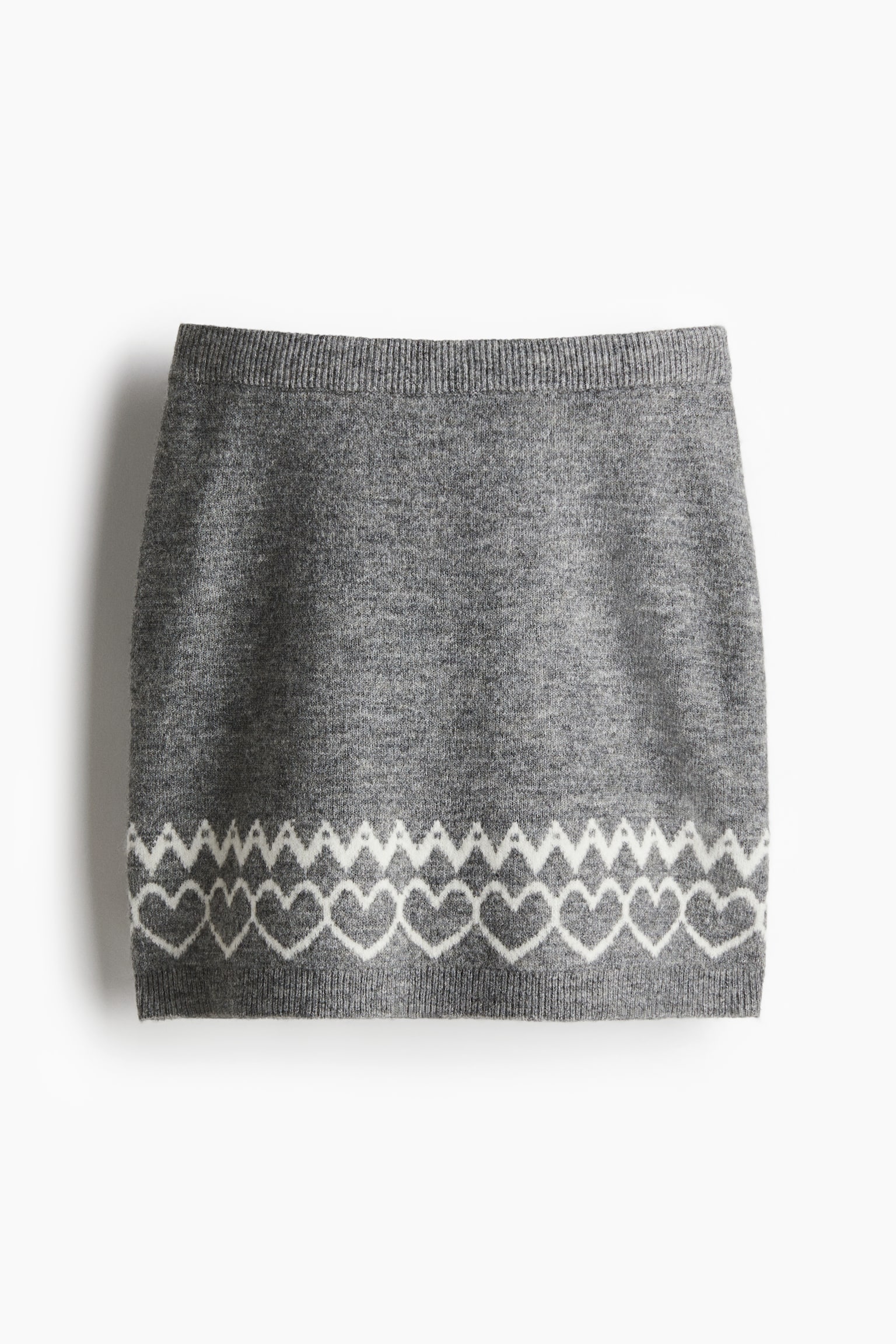 Jacquard-knit mini skirt - Grey marl - 2