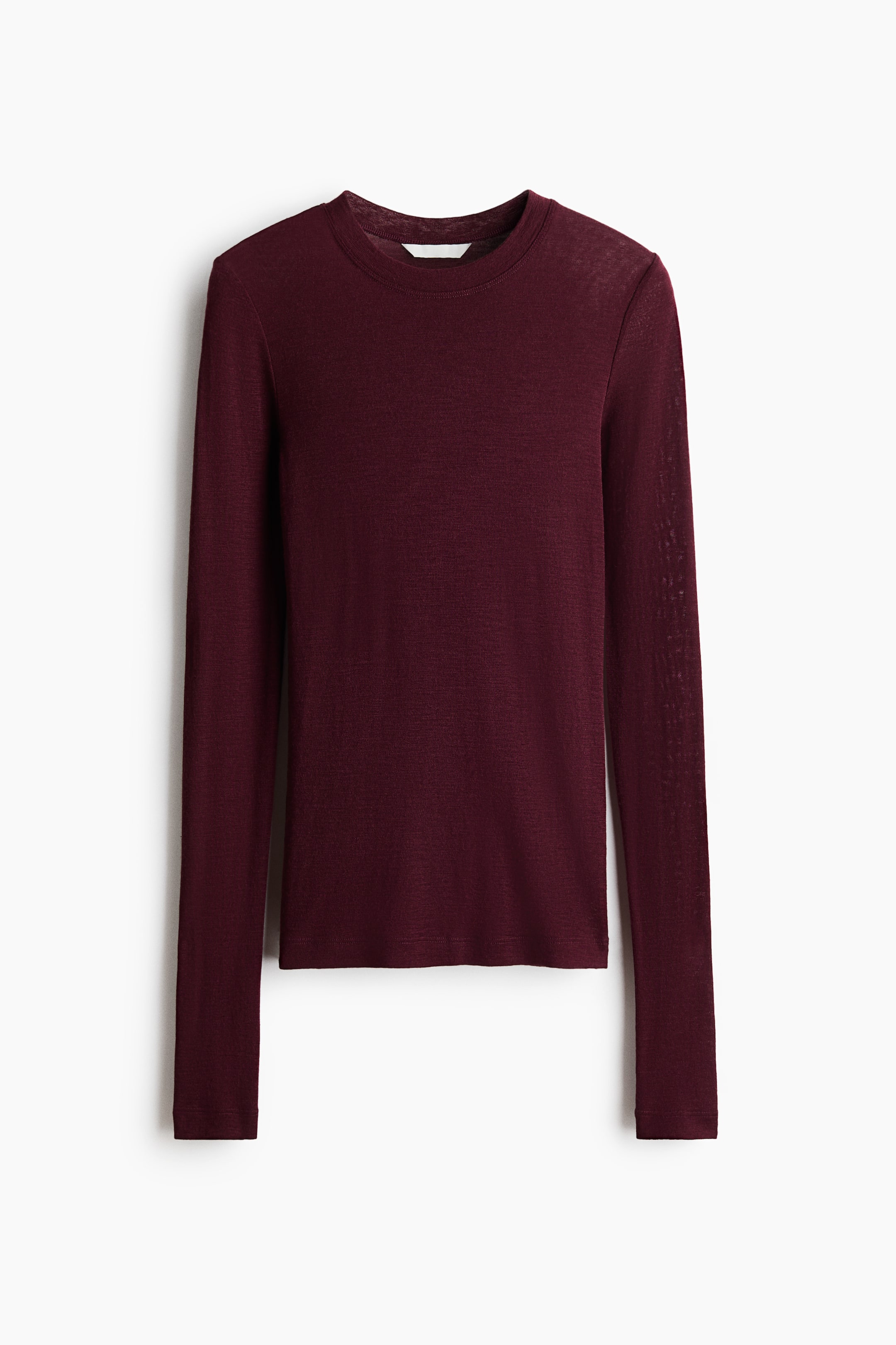 View larger image: Fine-knit wool top - Burgundy - Ladies | H&M 1