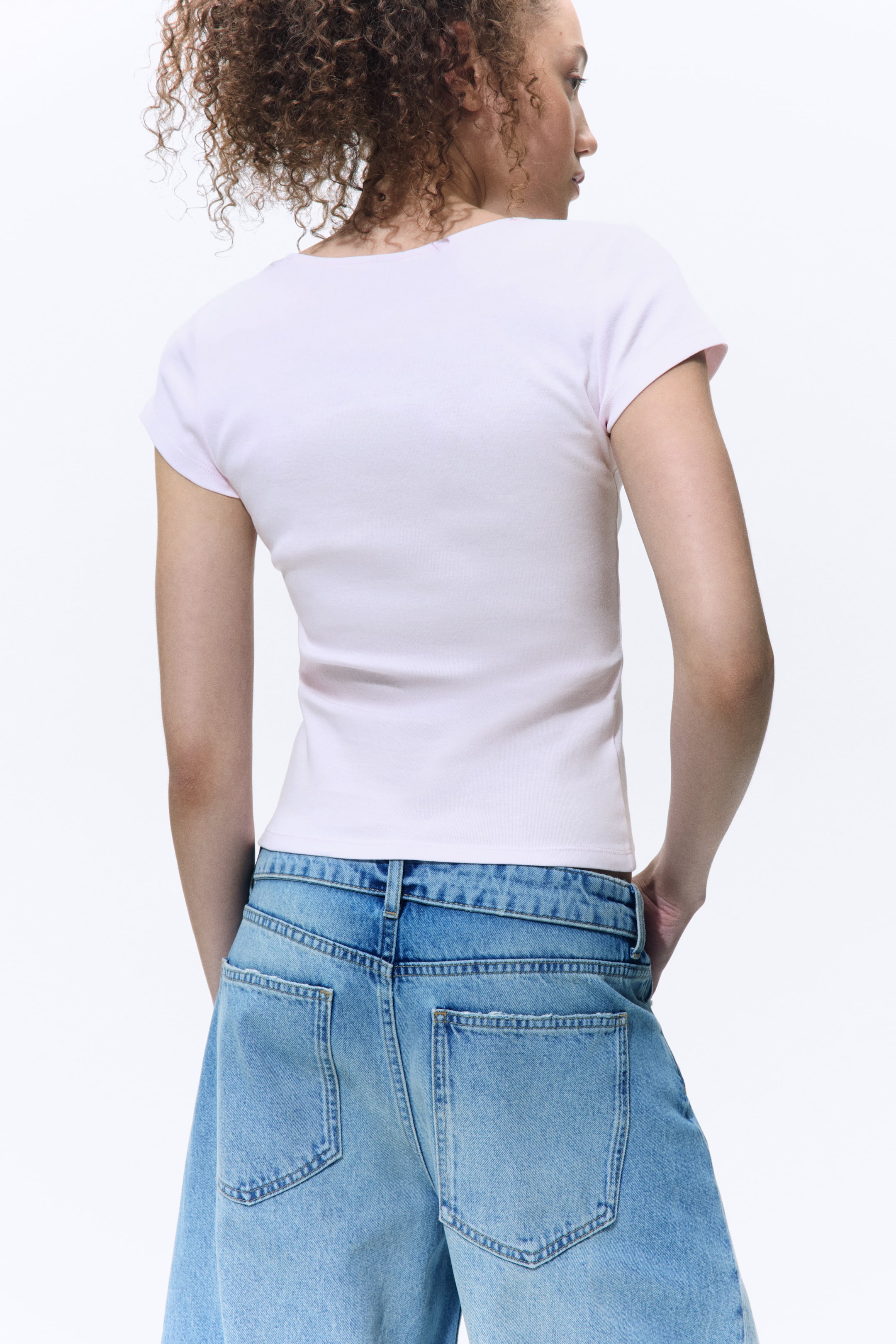 Женские топы H&M Ribbed V-Neck Top — фото 4