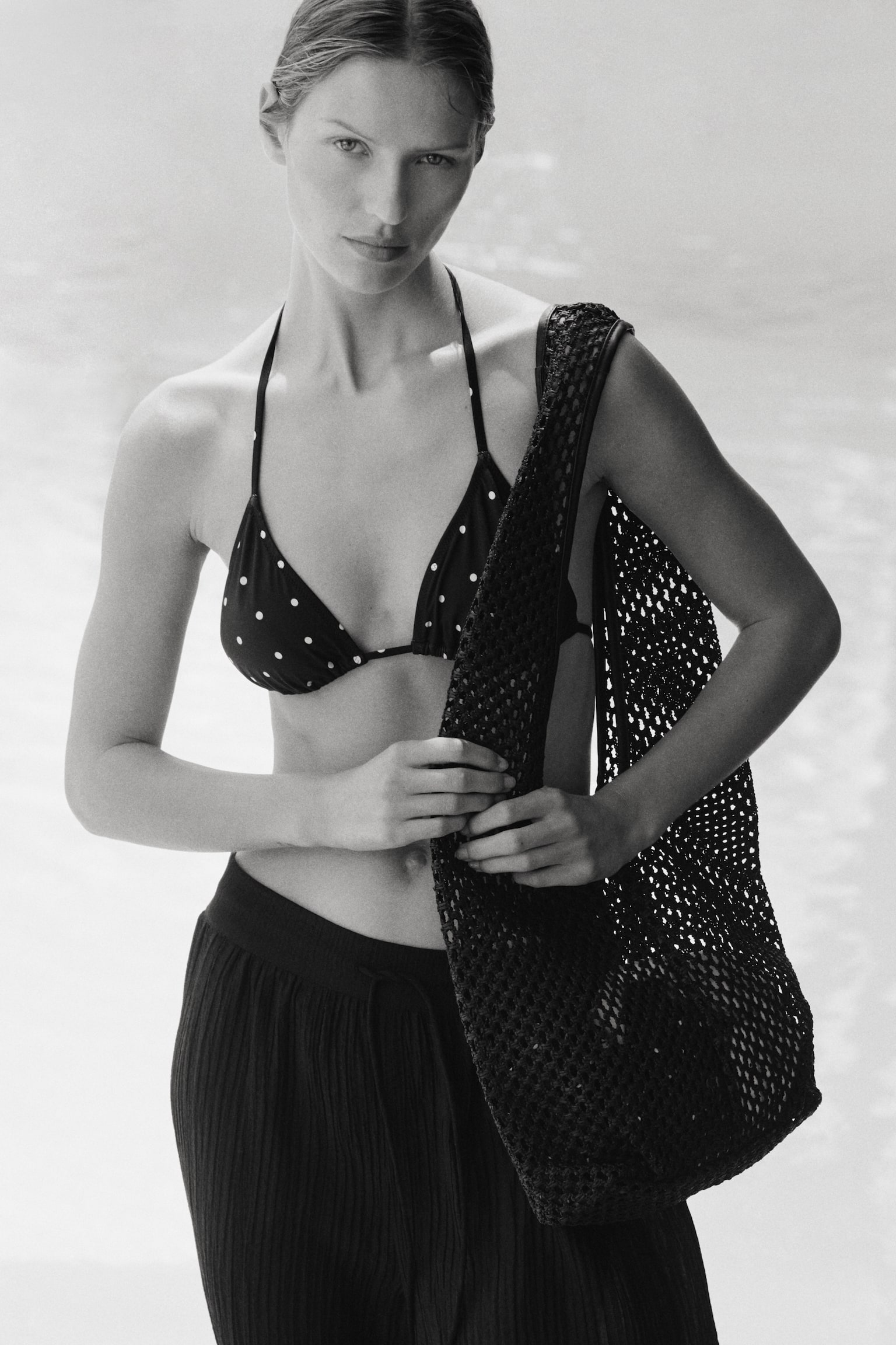 Padded triangle bikini top - Black/Polka dot/Light beige/Tie-dye/White/Black patterned - 6