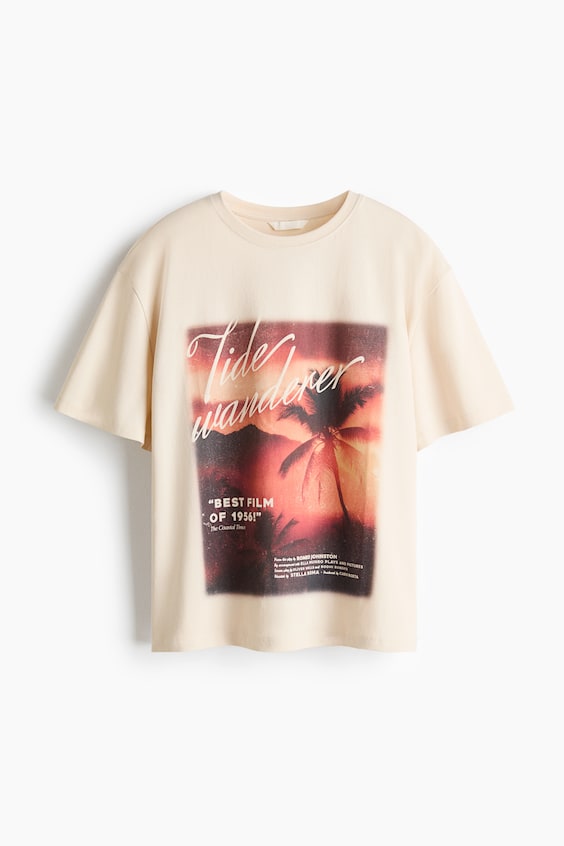 Женские футболки H&M Oversized Printed T-Shirt