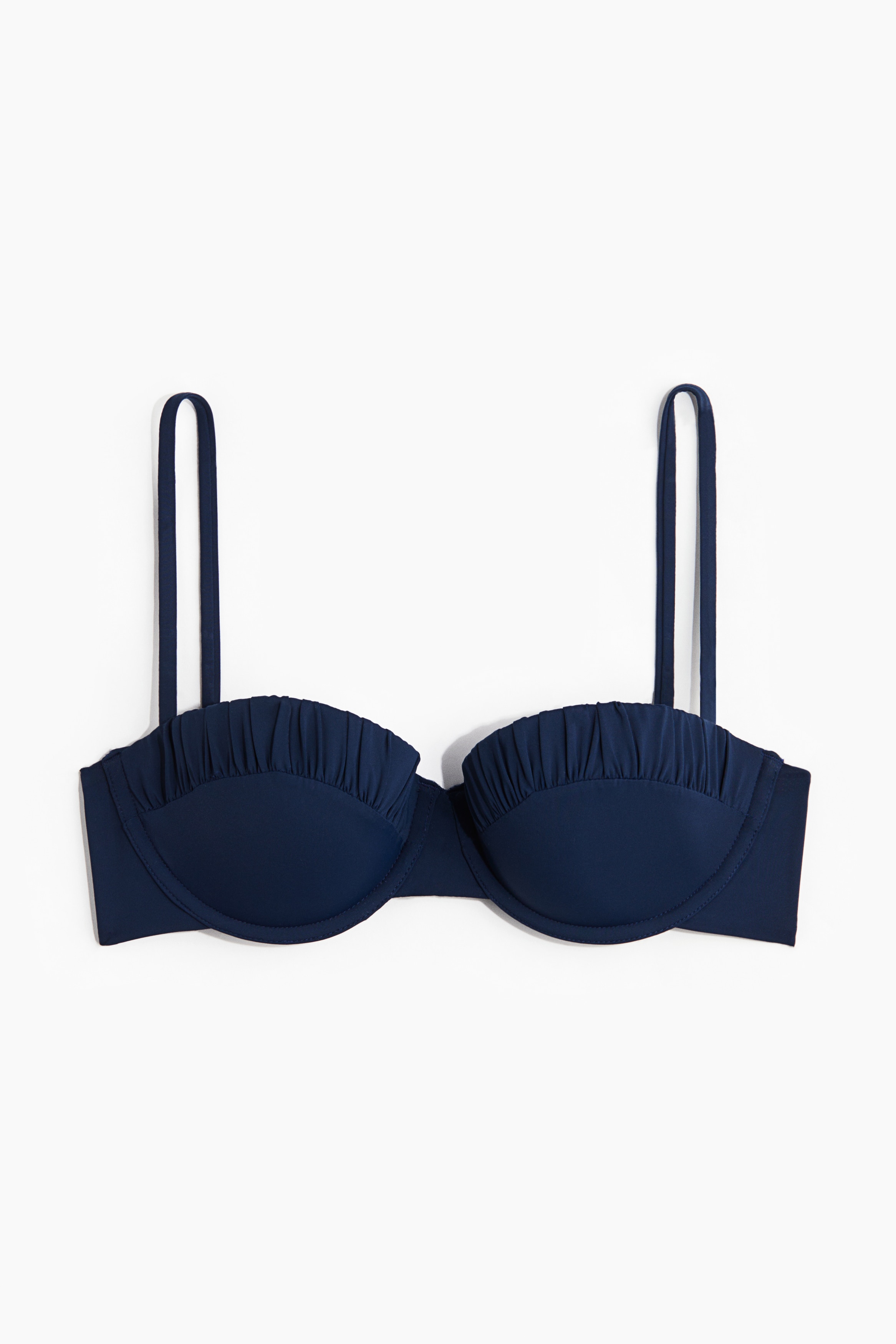 Padded Balconette Bikini Top - Navy blue/Red