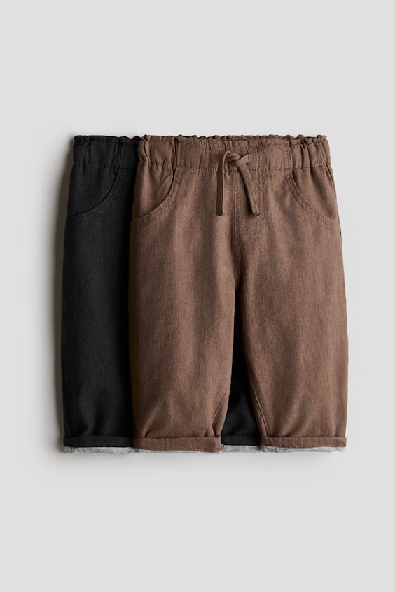 Детские джинсы H&M 2-Pack Lined Cotton Joggers