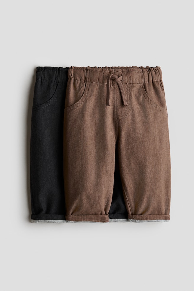 2er-Pack Gefütterte Joggpants aus Baumwolle - Dunkelgrau/Braun/Khakigrün/Marineblau - 1