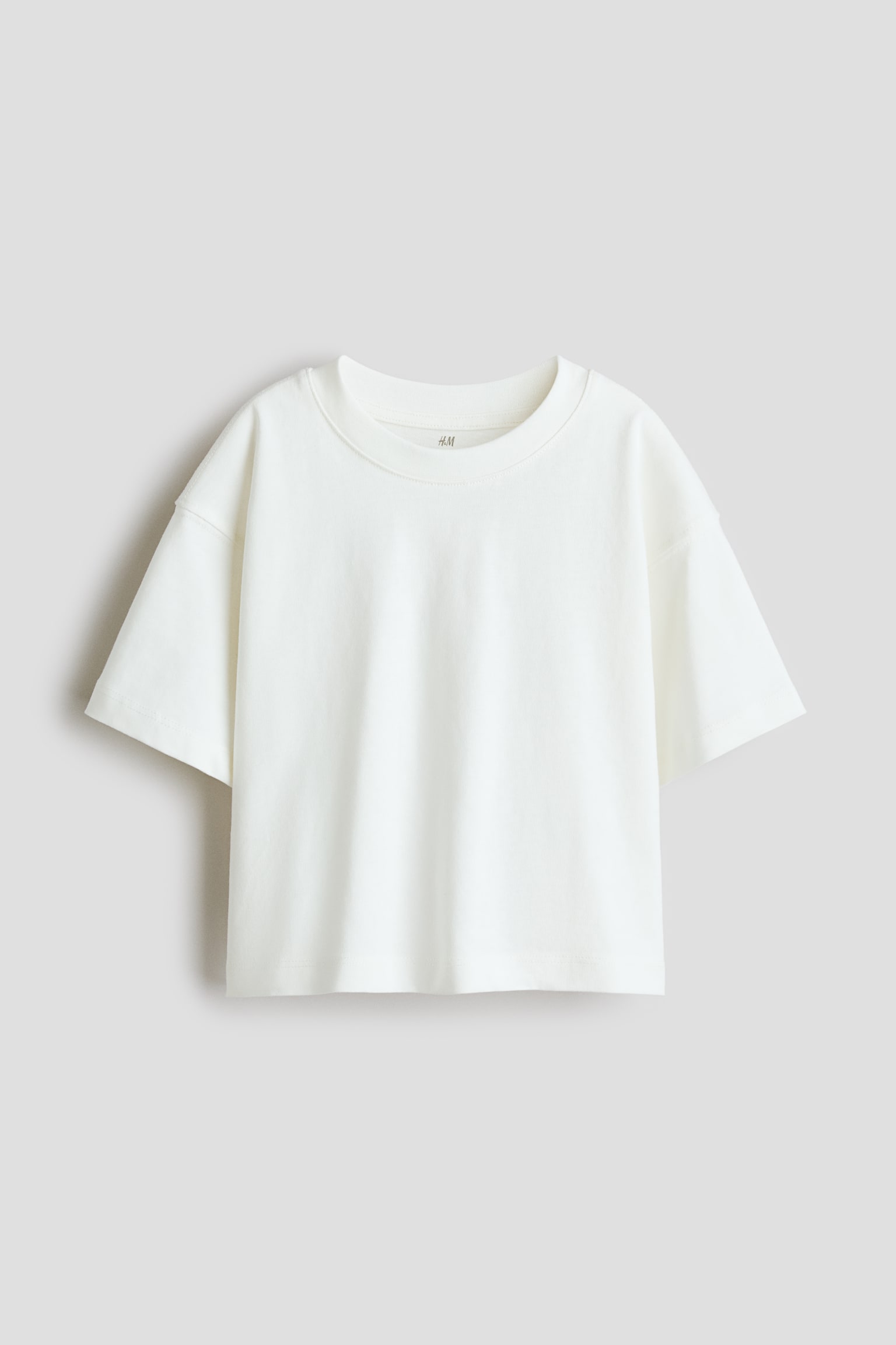 Boxy cotton T-shirt - White/Light pink/Hearts