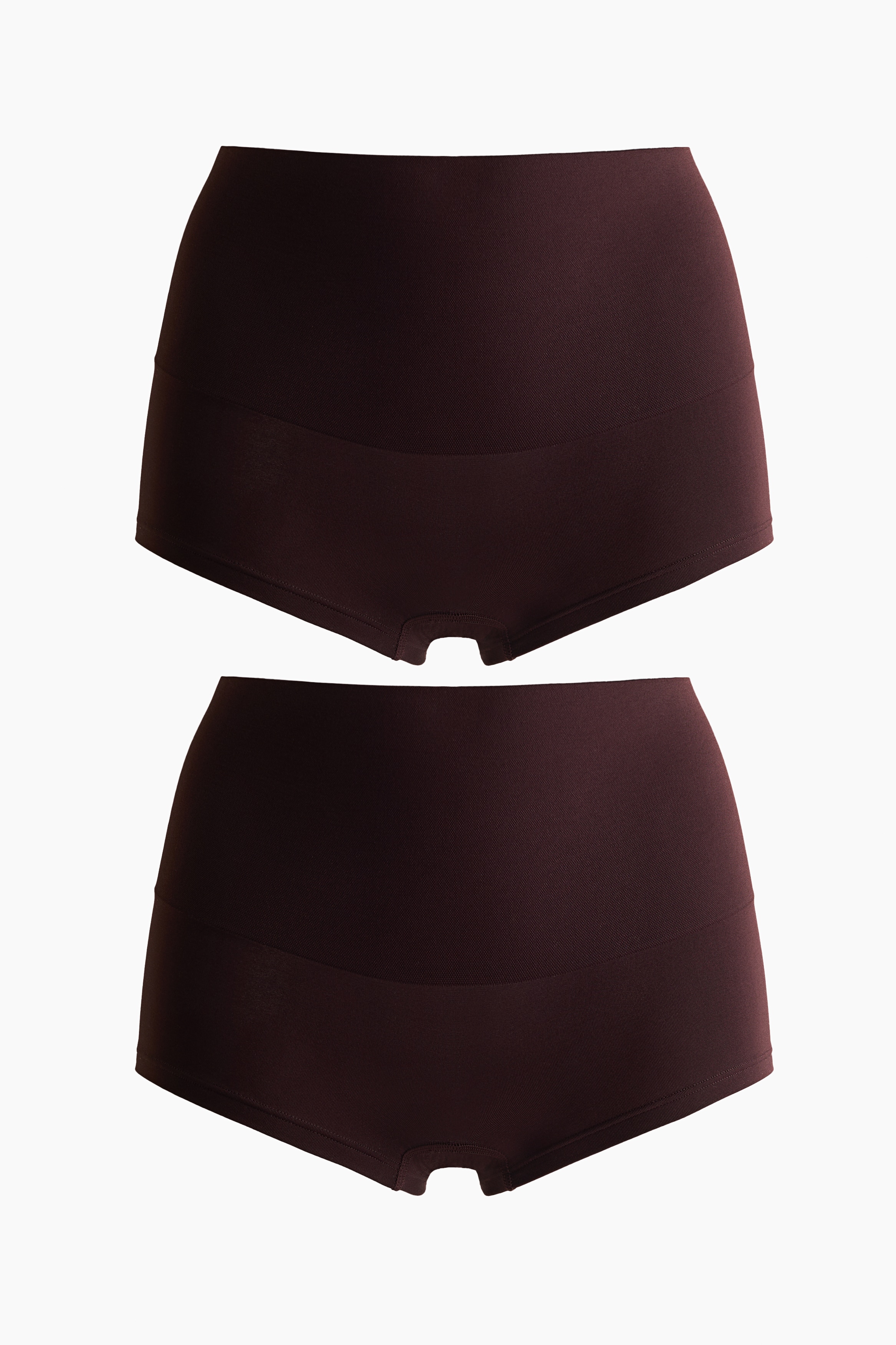 2-pack Medium Shape Shortie briefs - Marrón oscuro/Beige