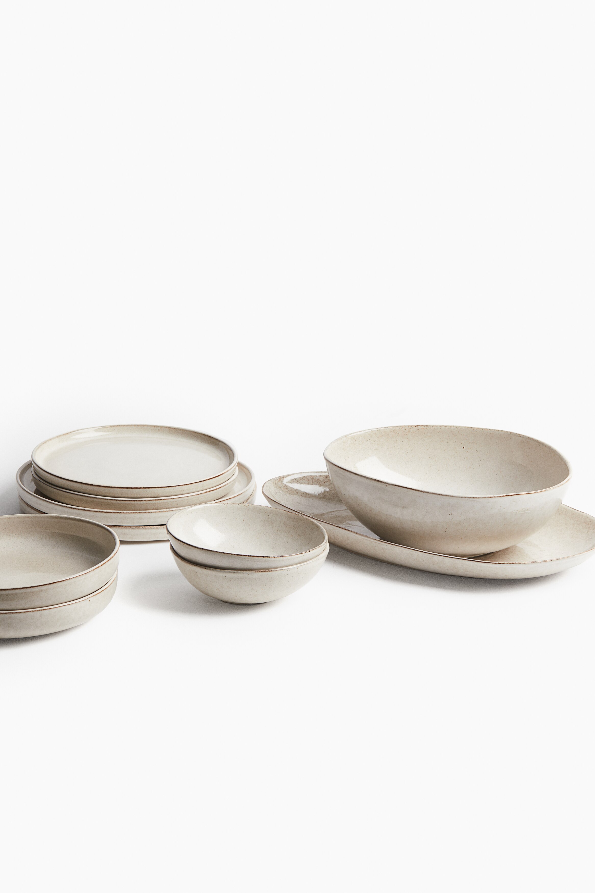 Teller aus Steingut - Beige - Home All