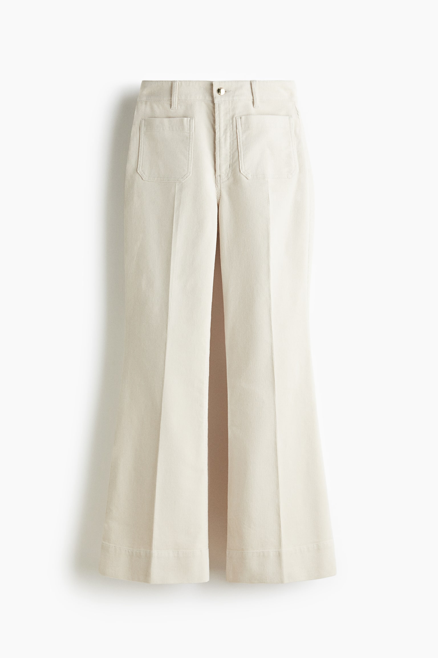 İspanyol Paça Fitilli Kadife Pantolon - Açık bej/Koyu yeşil/Lacivert/Koyu kahverengi - 1