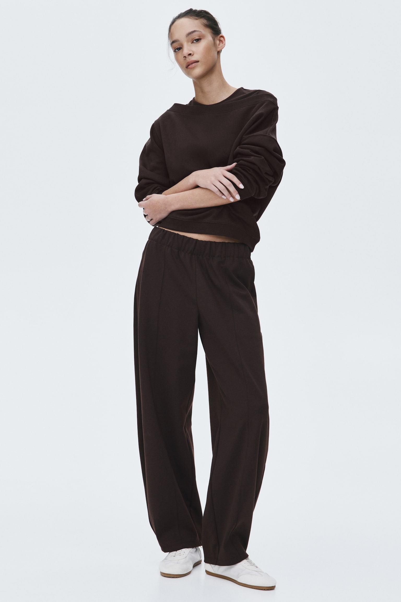 Barrel-leg Ponte di Roma trousers - Dark brown/Black/Light mole - 6