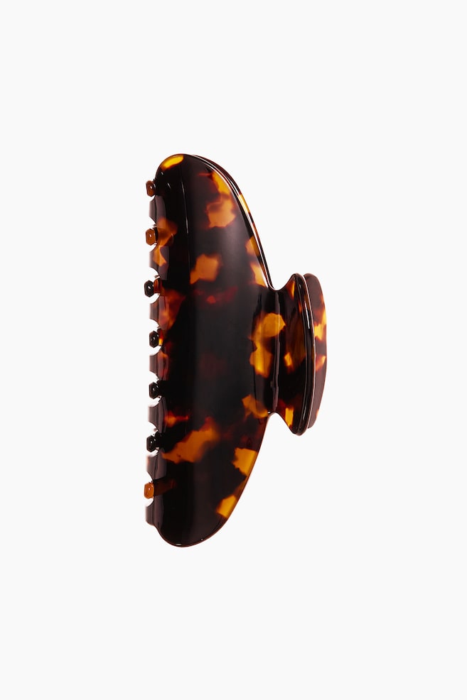 Patterned Hair Claw - Brown/tortoiseshell pattern - 1