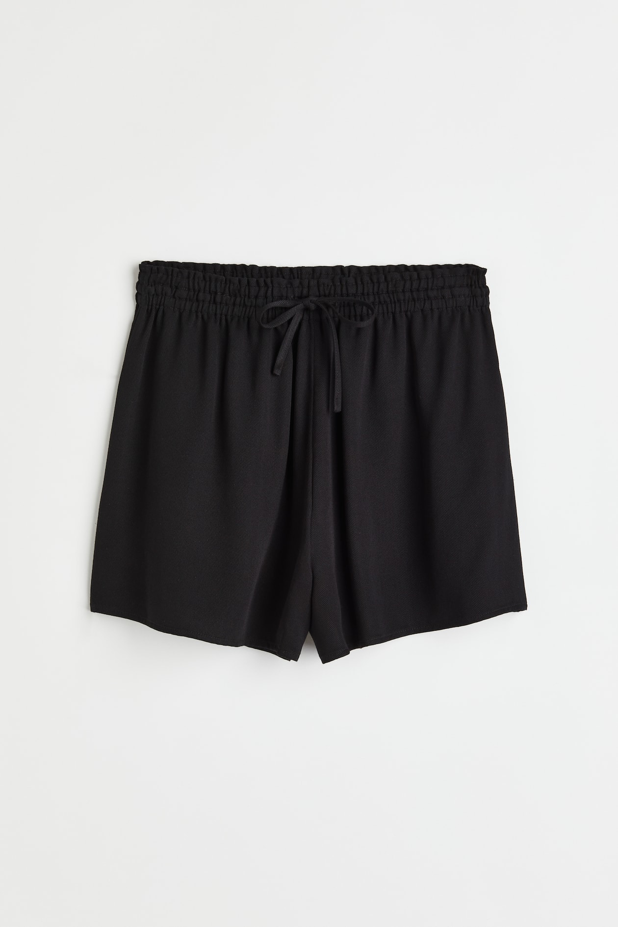 Short uni à taille élastiquée - Noir
