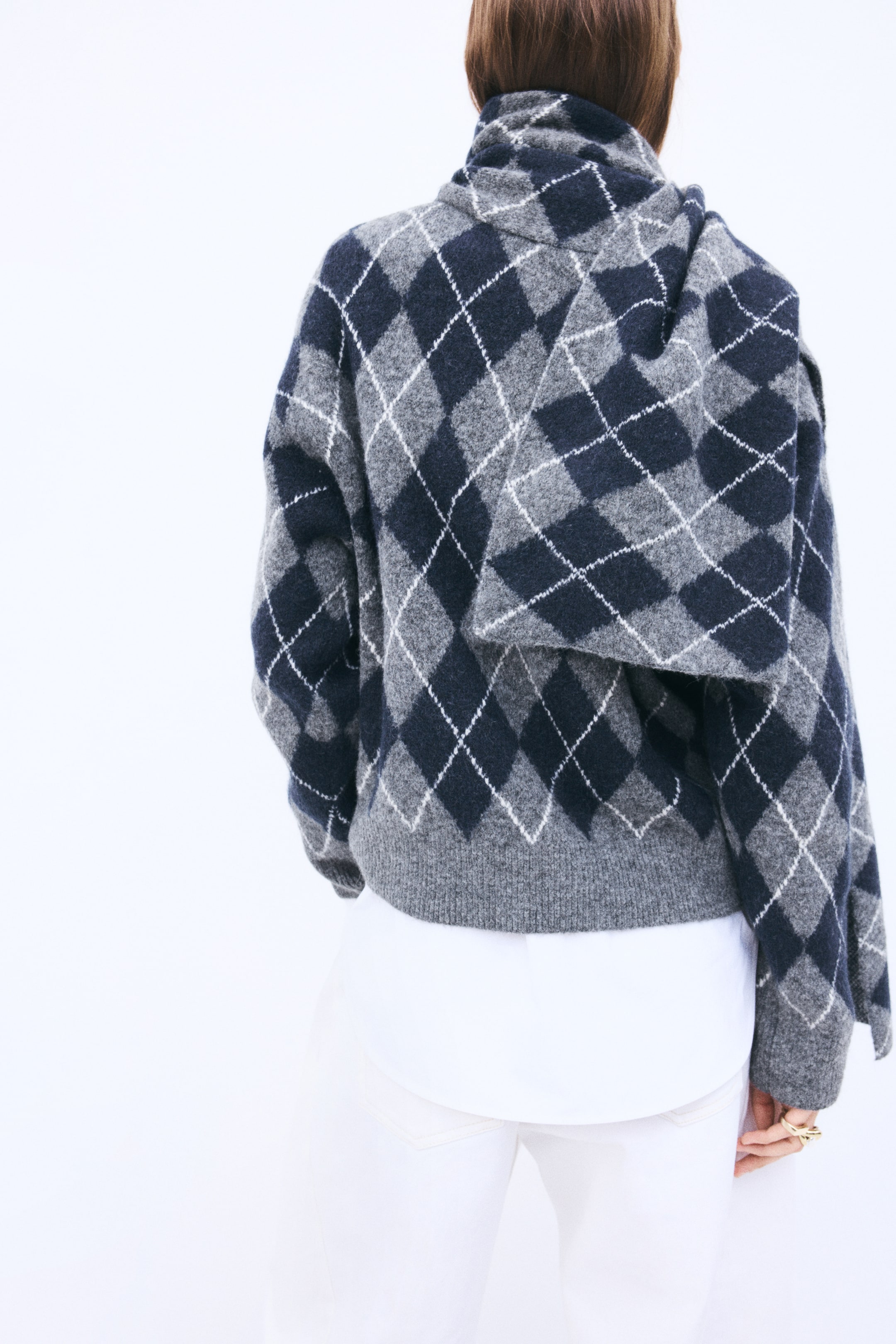 Scarf-Detail Sweater