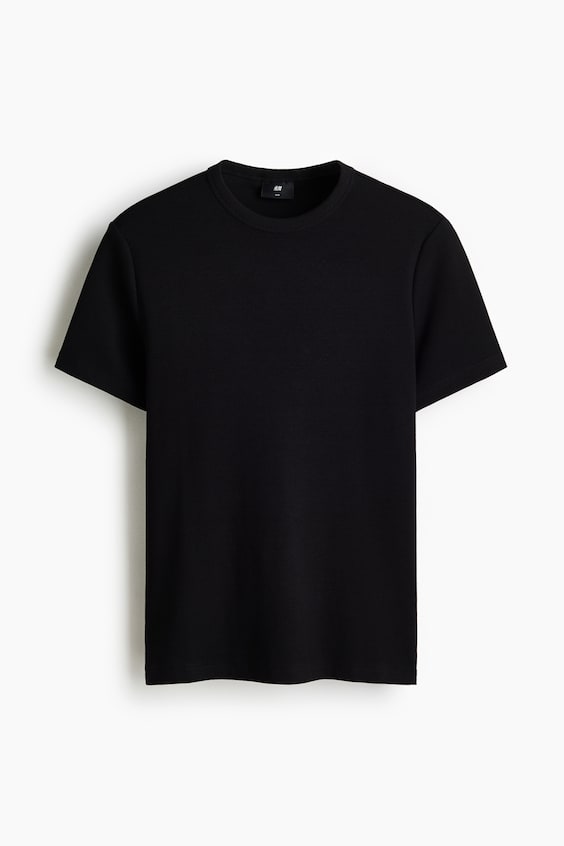 Мужские футболки H&M Slim-Fit Ribbed T-Shirt
