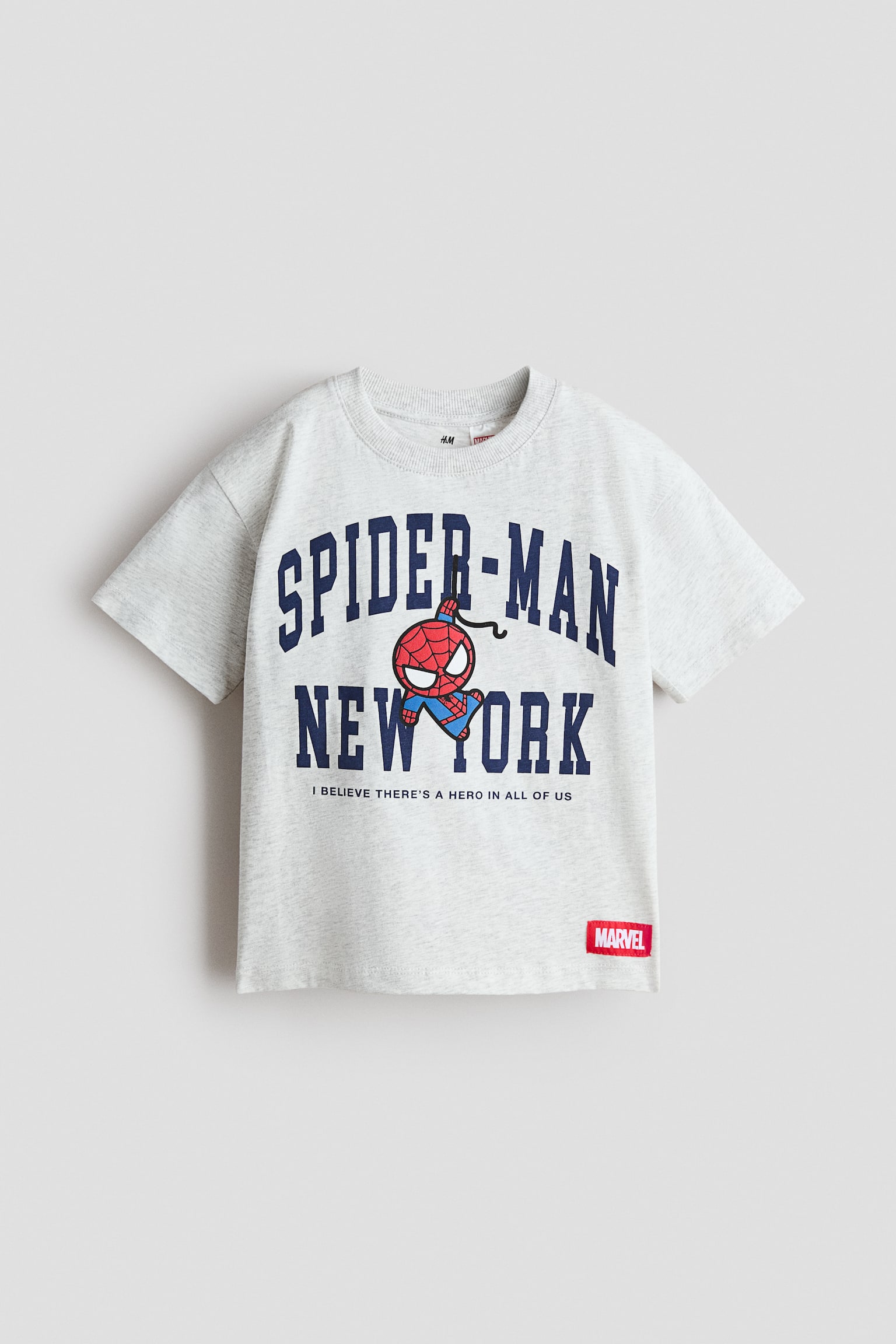 T-shirt loose imprimé - Gris clair chiné/Spider-Man/Gris/Spider-Man/Bleu clair/Marvel Comics