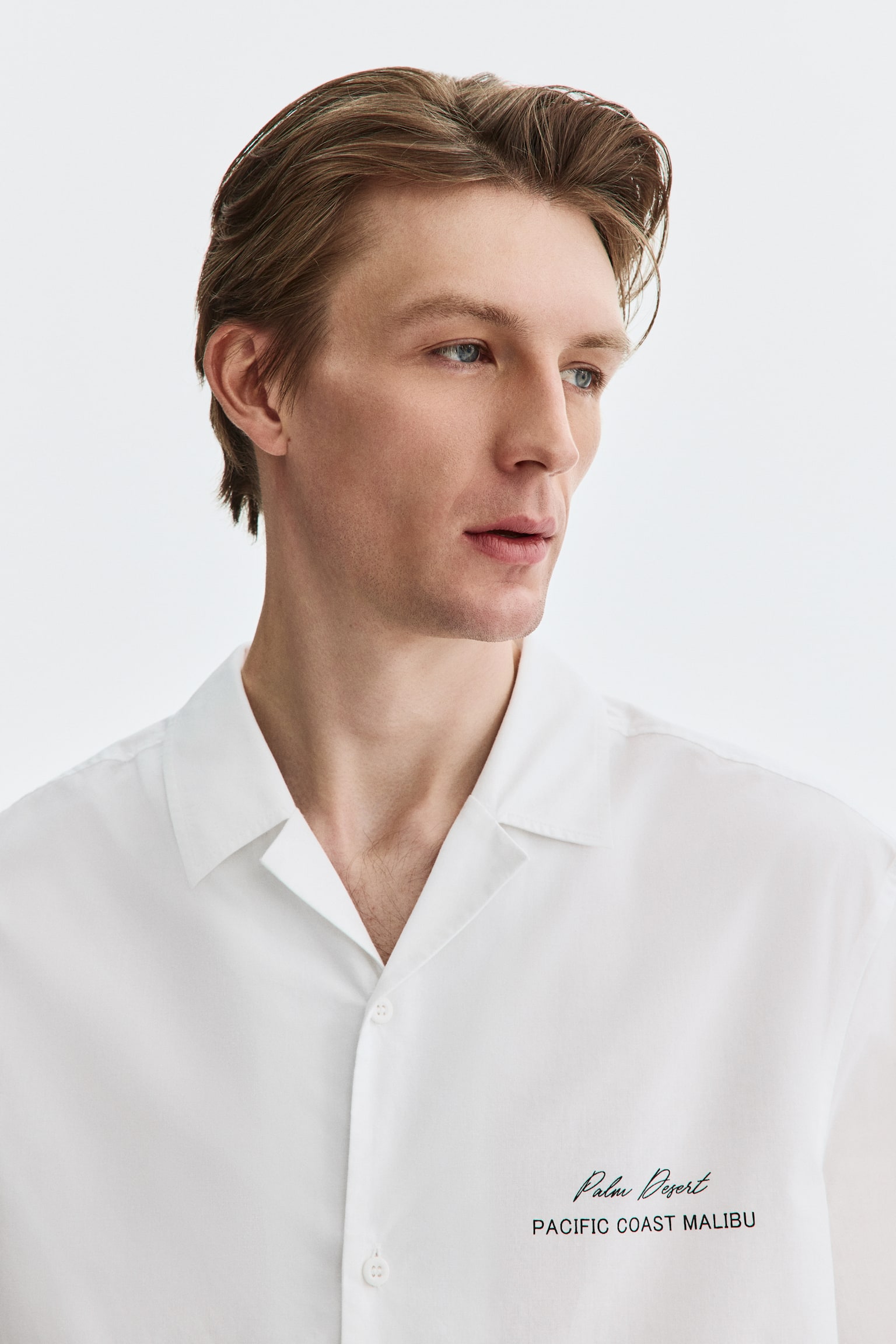 Relaxed Fit Printed resort shirt - White/Palm Desert/Black/Palm Desert - 3