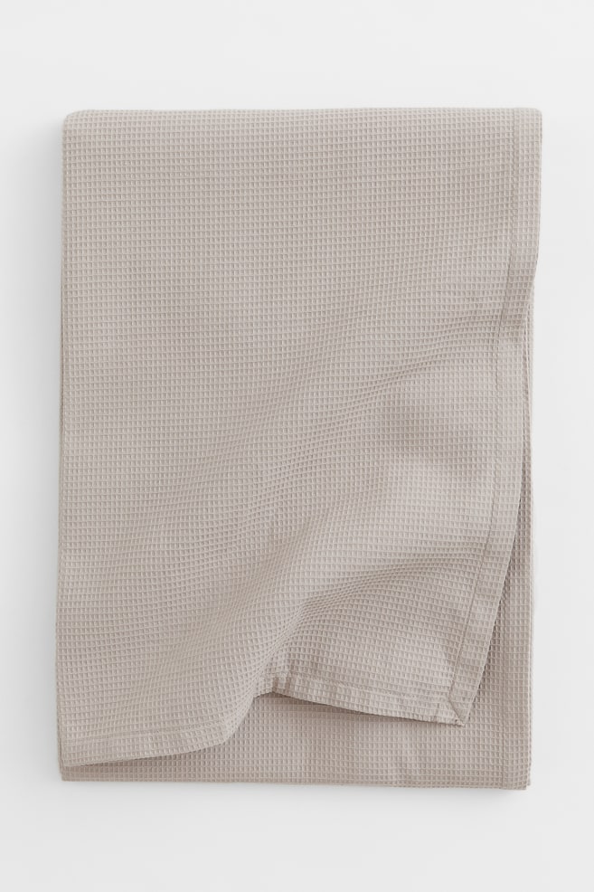 Waffled bedspread - Greige/Dark grey/White - 1