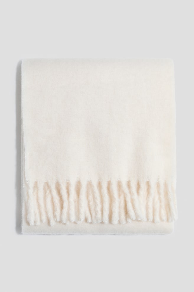 Brushed-finish scarf - Cream - 1