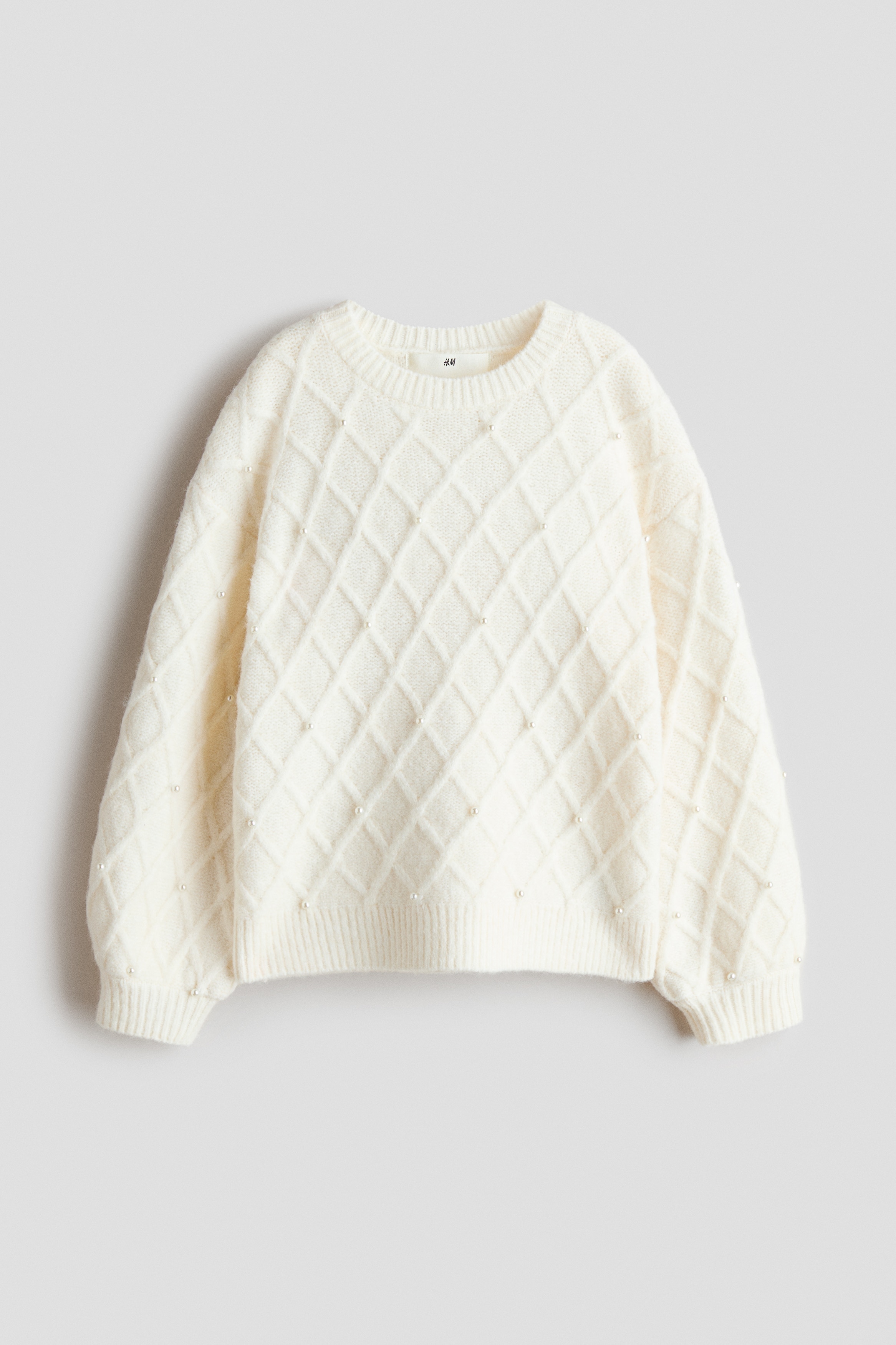 Bead Detail Sweater-Cream