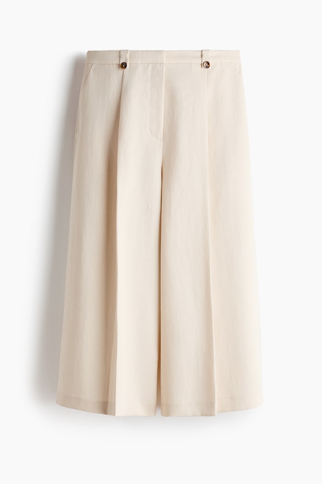 Cropped Tailored Pants - Light beige/Beige - 1
