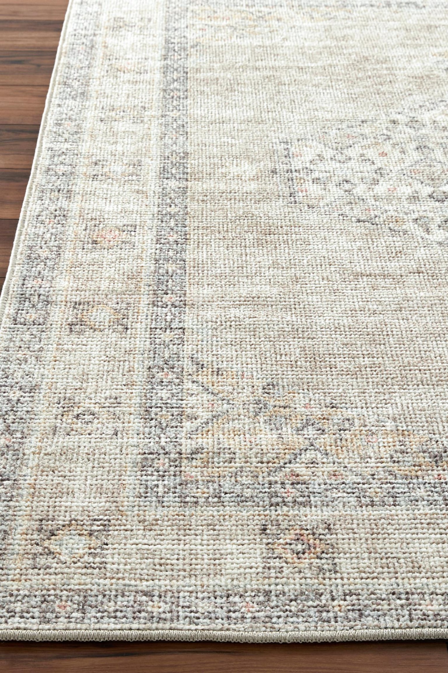 Simran Oriental Vintage Area Rug - Grey, Brown - 4