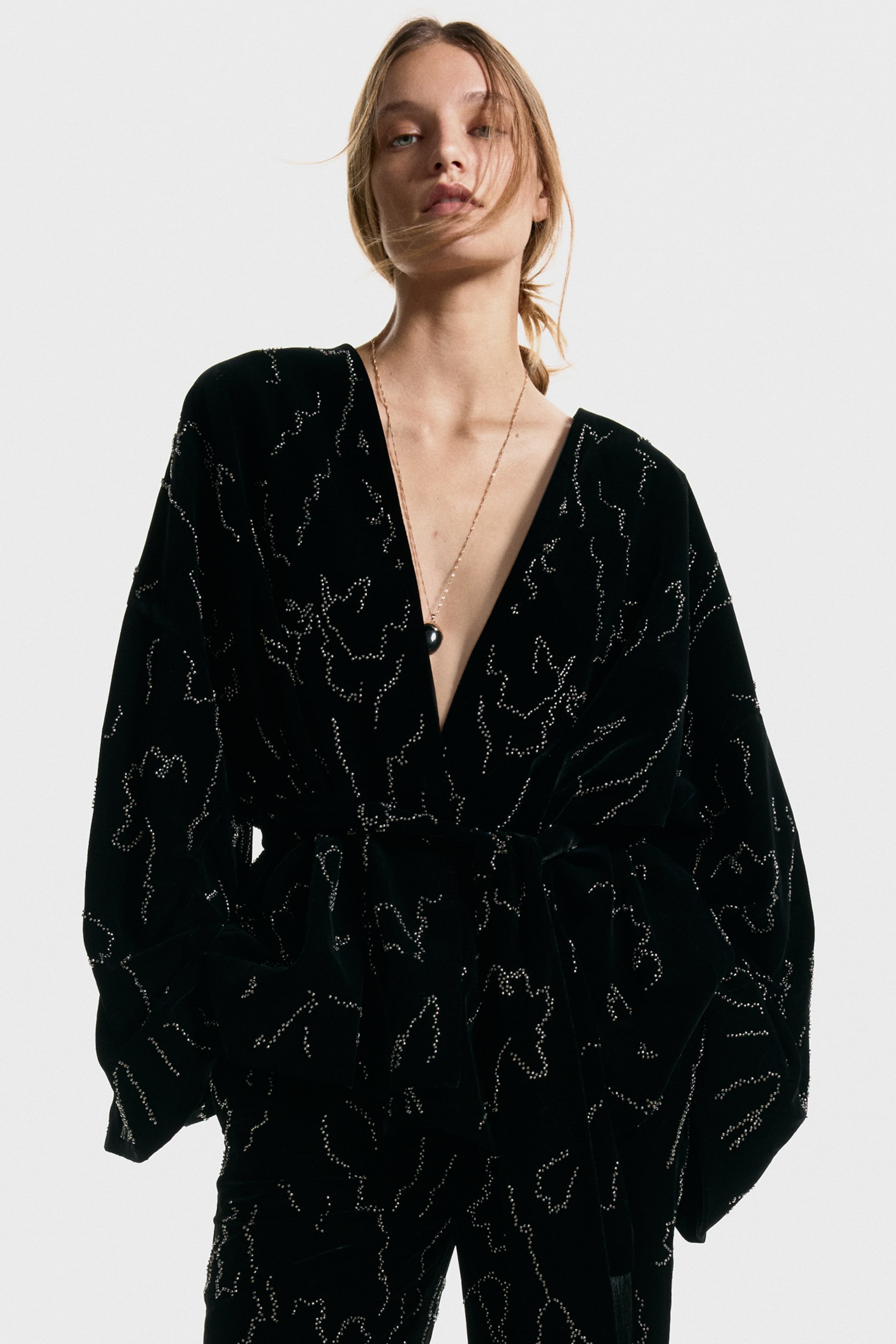 View larger image: Tie-belt throw-on blazer - Black | H&M GB 1