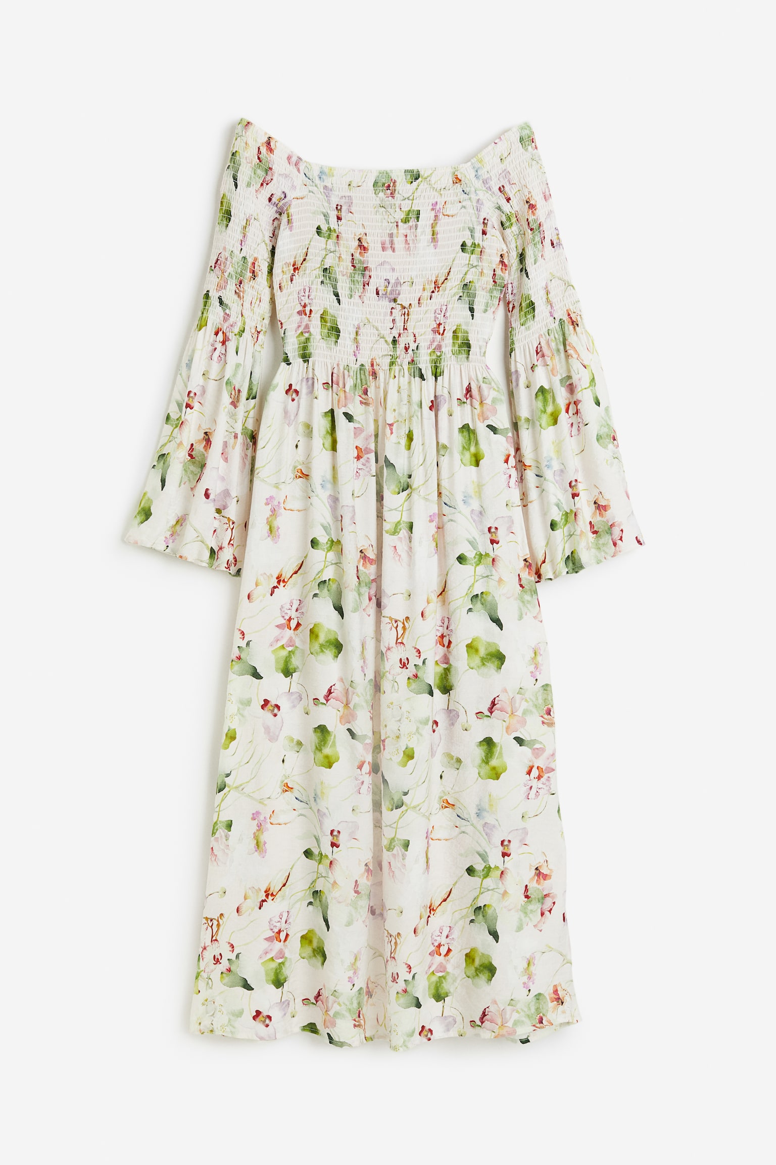 Smock Top Dress - Cream/Floral/Lilac - 1