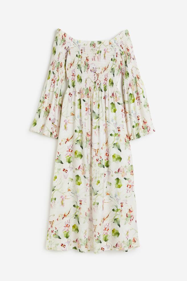 Smock-topped dress - Cream/Floral/Lilac - 2
