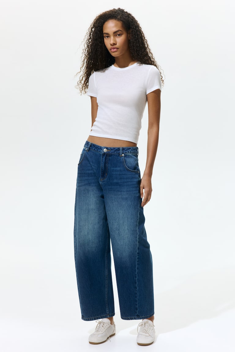 Barrel High Waist Ankle Jeans