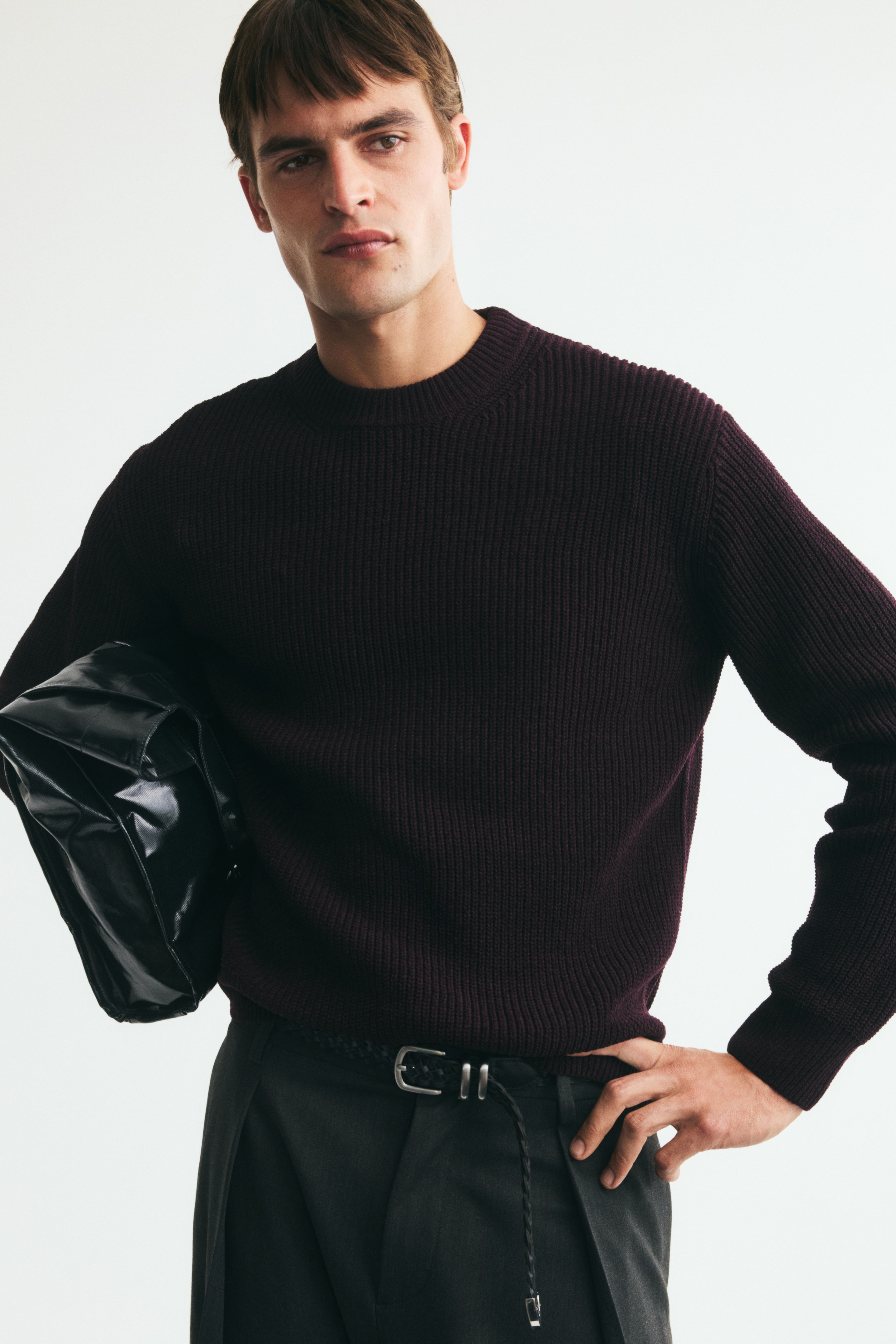 Relaxed-Fit Rib-Knit Sweater