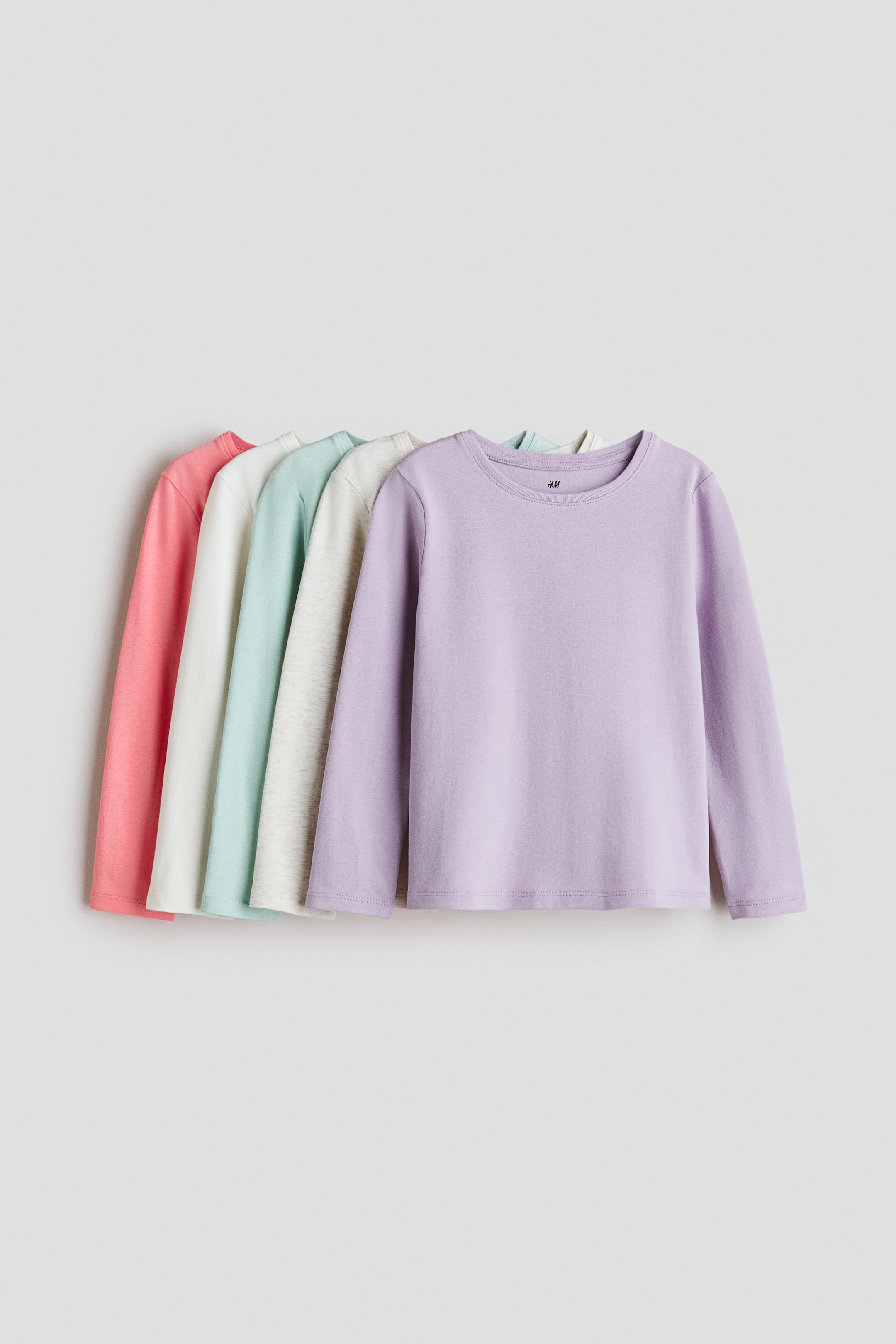 View larger image: 5-pack jersey tops - Light purple/Mint green - Kids | H&M IN 1