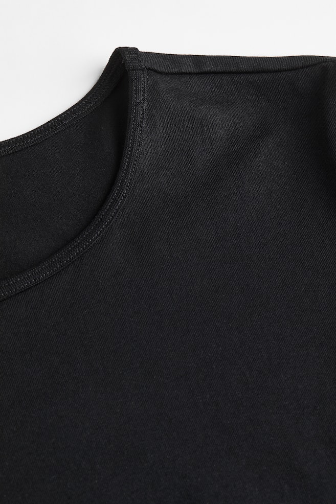 T-Shirt aus Baumwolle - Schwarz/Weiß/Hellbeige/Weiß/Schwarz gestreift/Blau - 4