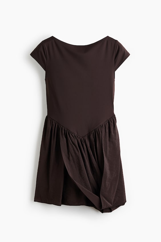 Женские платья H&M Dual-Fabric Draped-Panel Dress