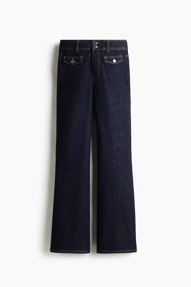 Flared High Jeans - Dark denim blue/Albastru-denim/Albastru-denim închis/Albastru-denim/Alb - 1