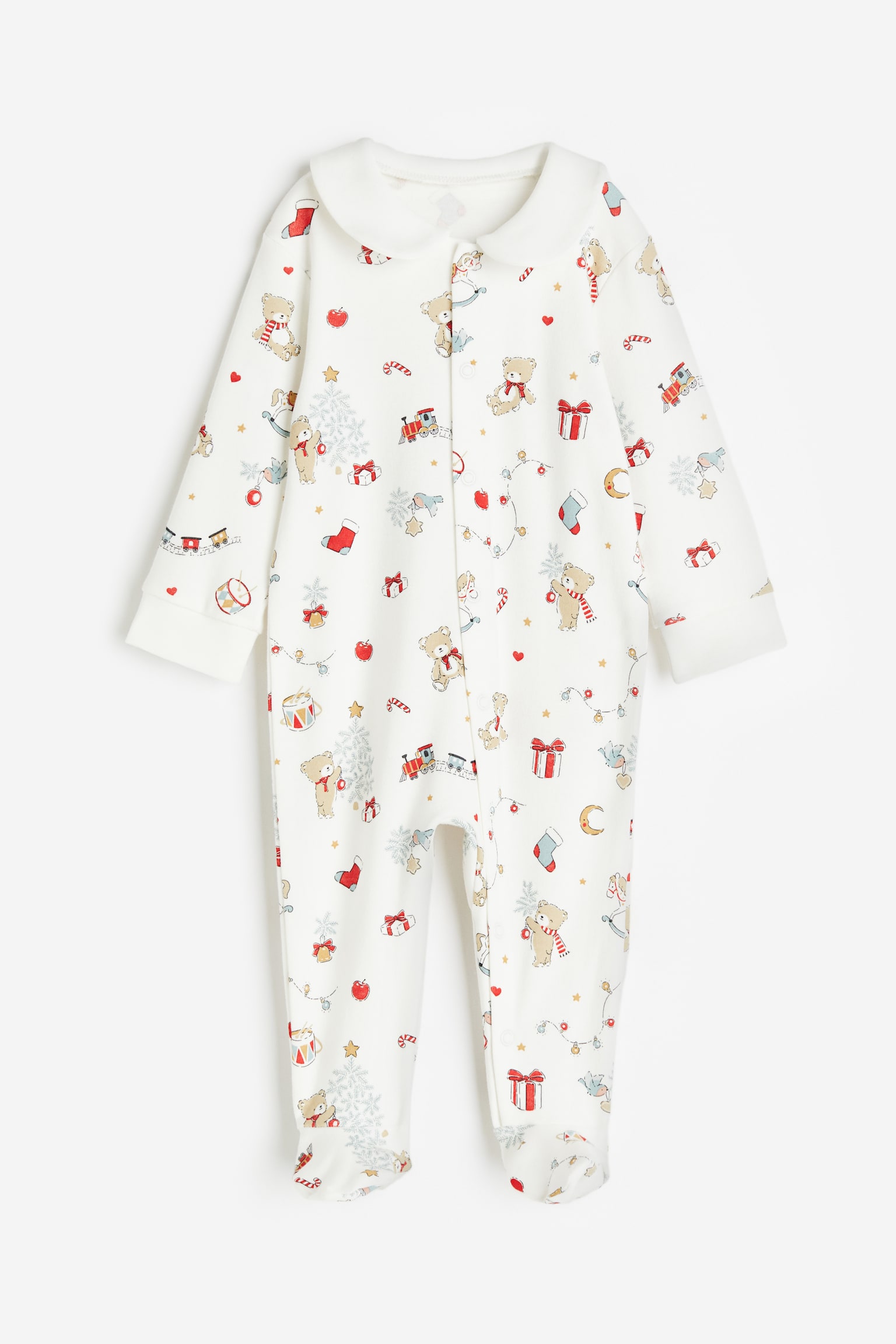 Full Feet Sleepsuit - White/Pattern/Natural white/Floral - 1