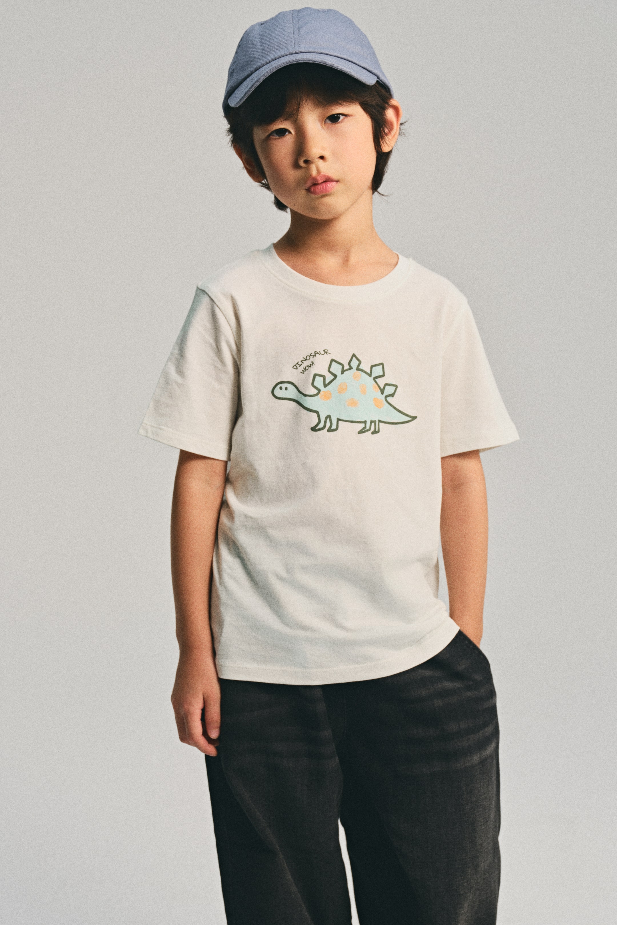 View larger image: Printed cotton T-shirt - White/Dinosaur - Kids | H&M SG 3
