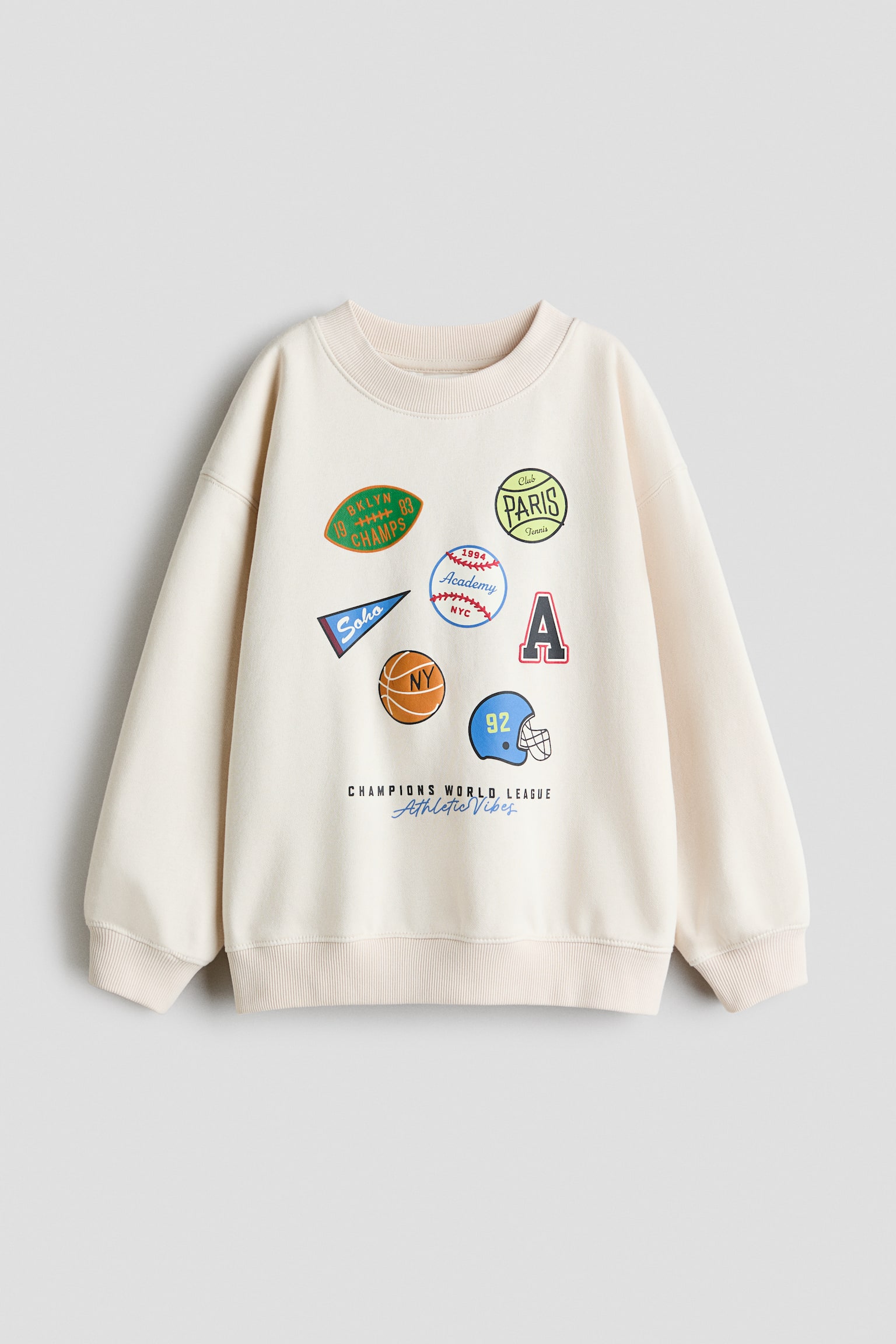 Sweat imprimé - Beige clair/sports/Vert/London/Rouge/Brooklyn/Beige clair/NASA/Crème/noir/Gris chiné/Saturn/Blanc/tricératops/Dark green/Striped/Bleu marine/dinosaure/Crème/T-Rex/Gris foncé/Football Legend/Beige clair/chien/Gris foncé/St Moritz/Bleu foncé/Arizona/Bleu marine/Dino Running Club - 1
