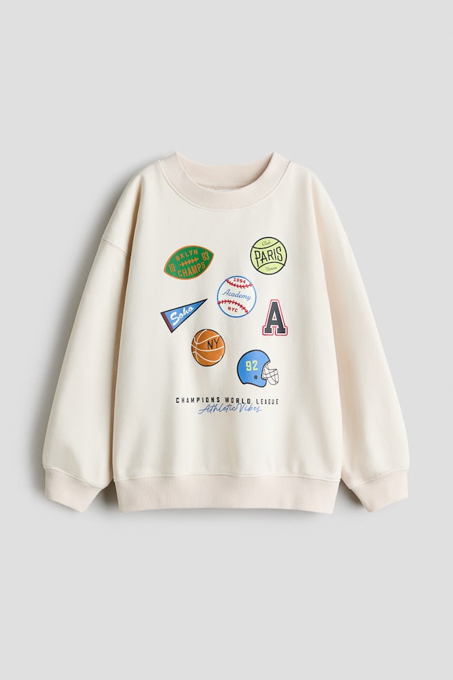 Printed Sweatshirt - Light beige/sports/Green/London/Navy blue/Club de Tennis/Light beige/NASA/Cream/black - 1
