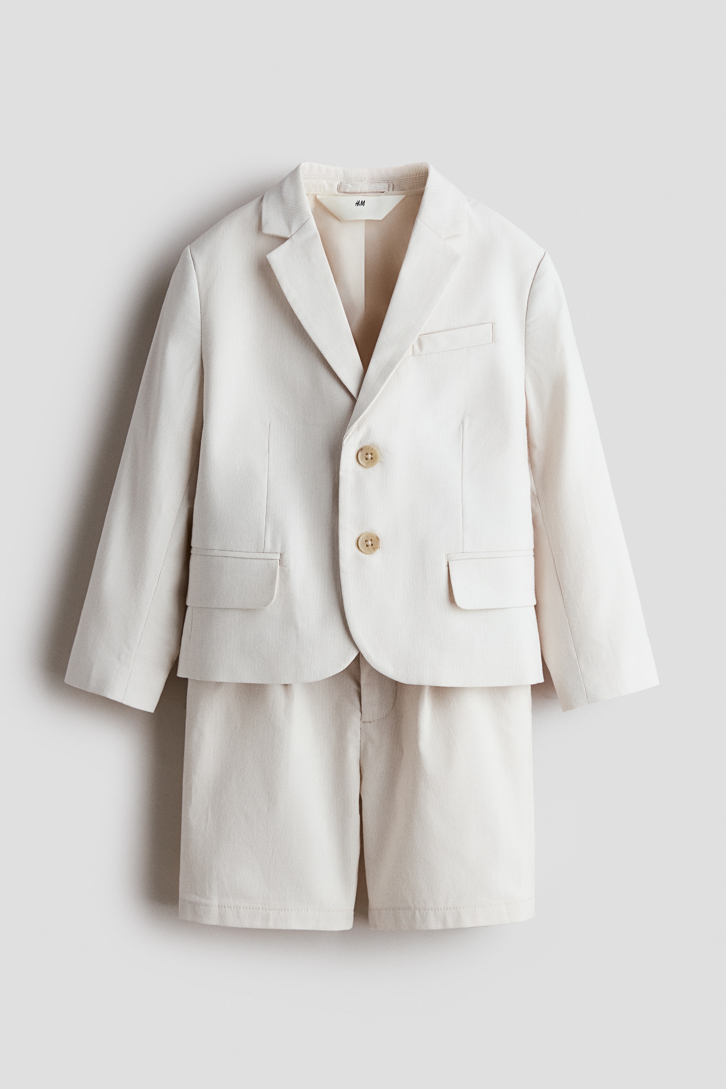 ドレッシースタイル コットン2アイテムセット - ホワイト／ベージュストライプ