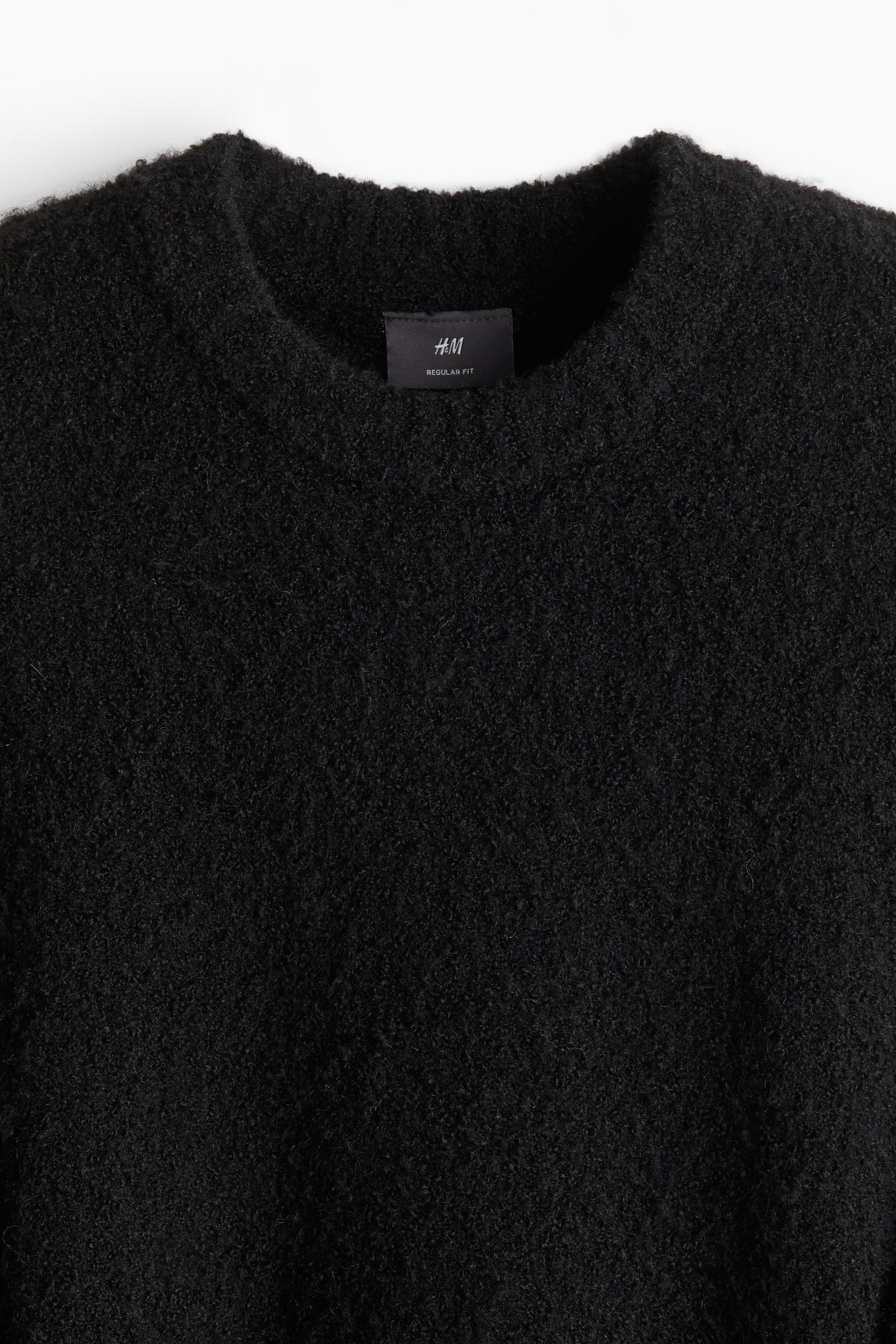 Regular Fit Fine-knit jumper - Svart/Crèmevit/Beige/Vinröd - 4