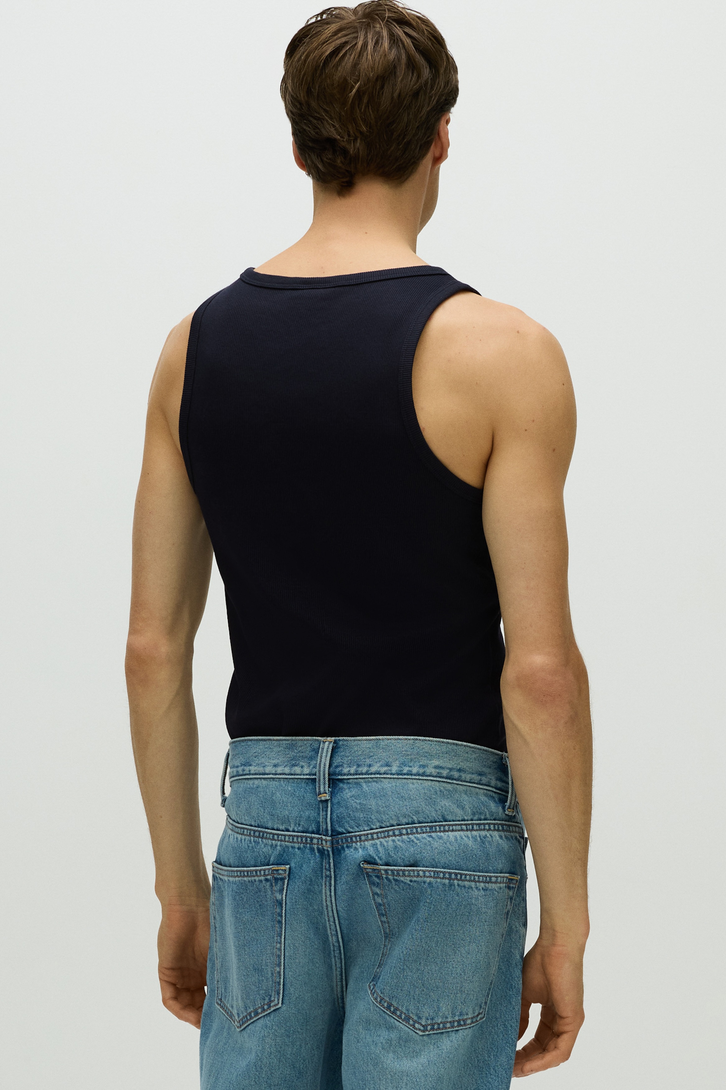 スリムフィット リブタンクトップ - グレーメランジ - Men | H&M JP