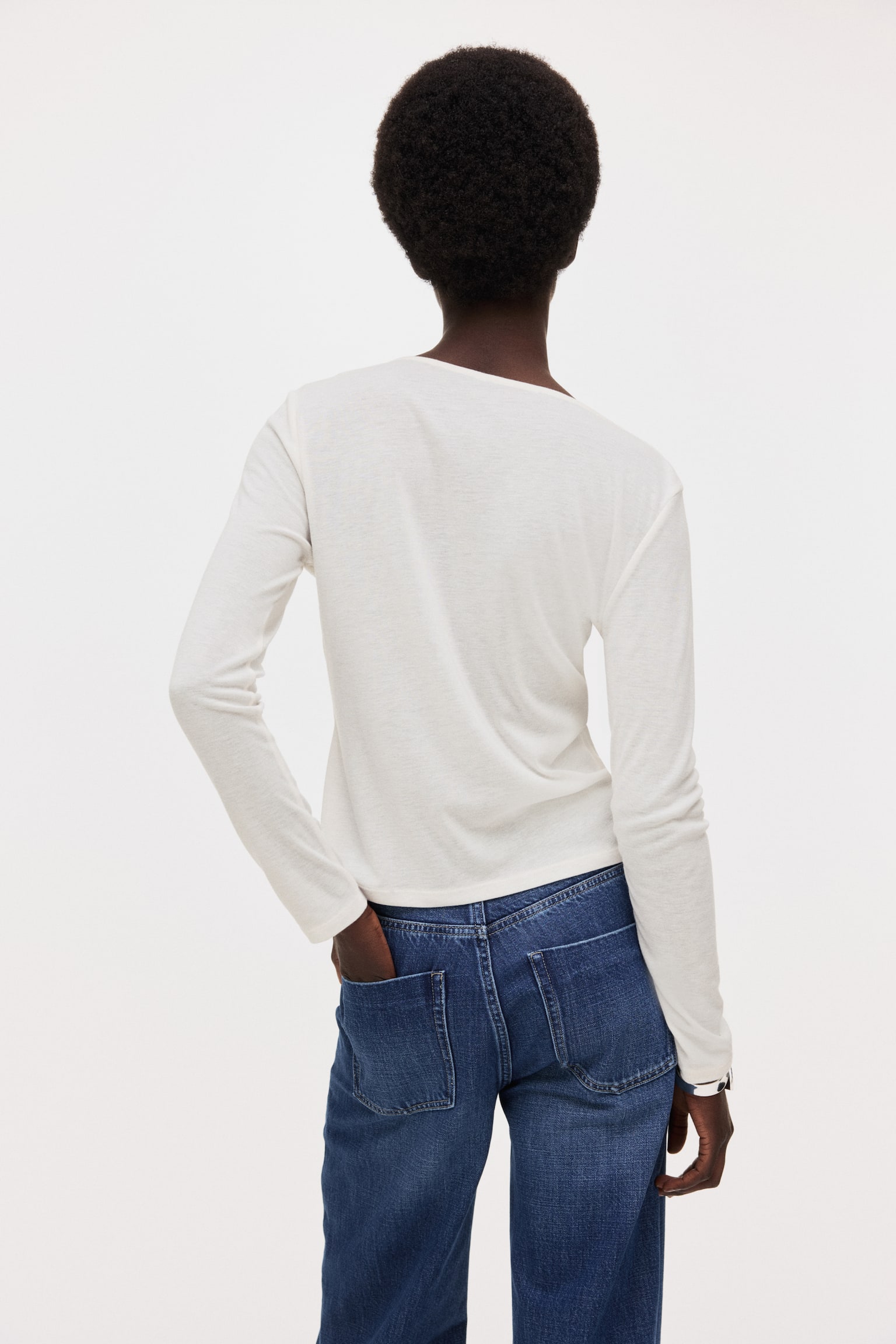 Layered cardigan - Cream/Dark brown/Black - 5