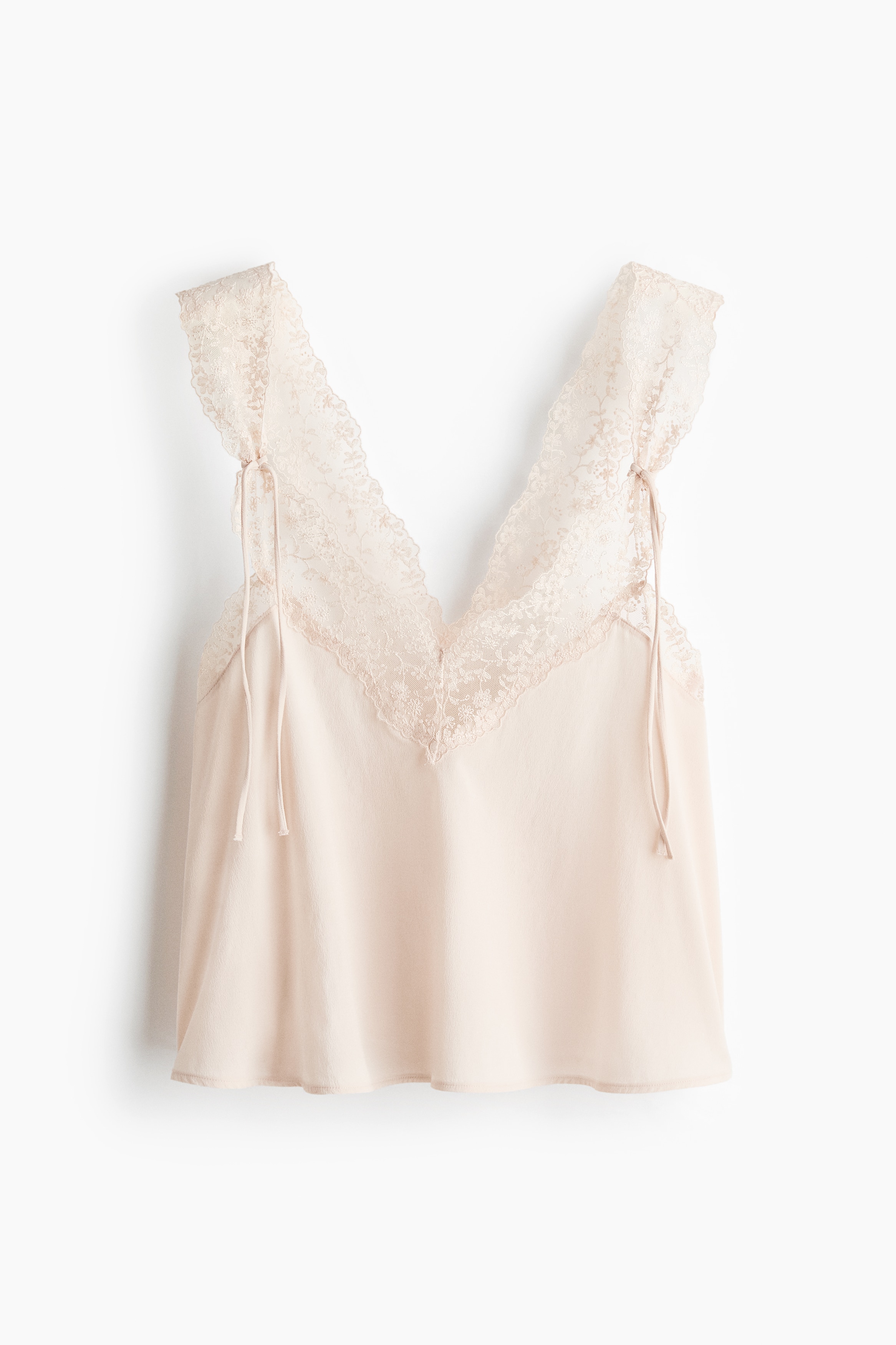 Top de alças bordado - Bege claro