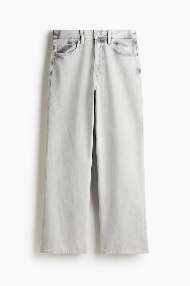 Loose Straight High Jeans - Light grey - 1